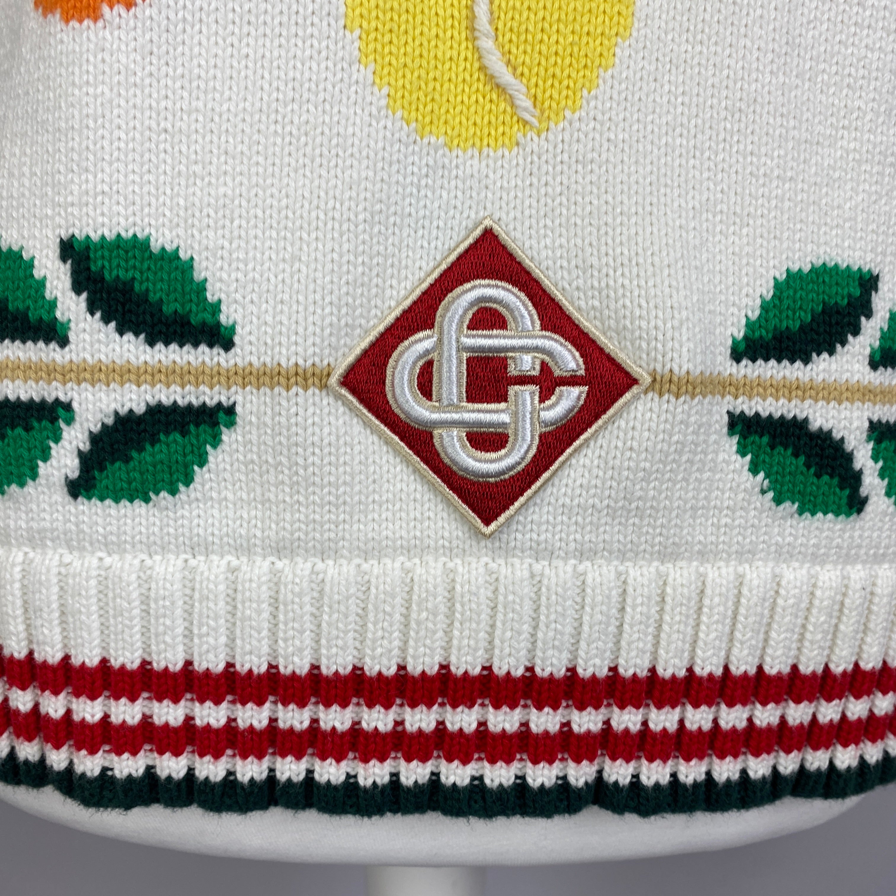 Casablanca £1290 White Cotton Laurel Intarsia Knit Jacket S