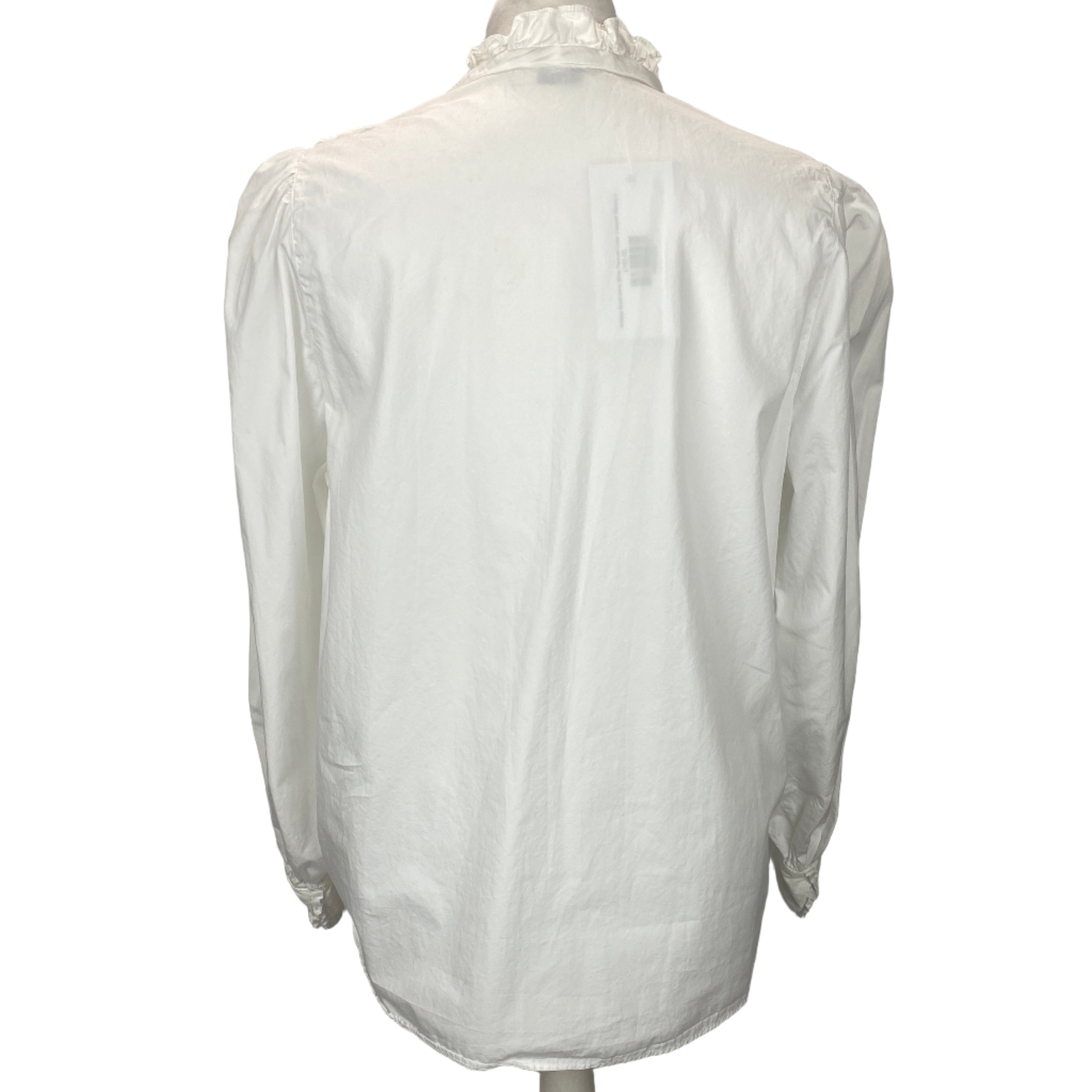 Atlantique Ascoli £410 White Piecrust Collar Cossack Blouse S