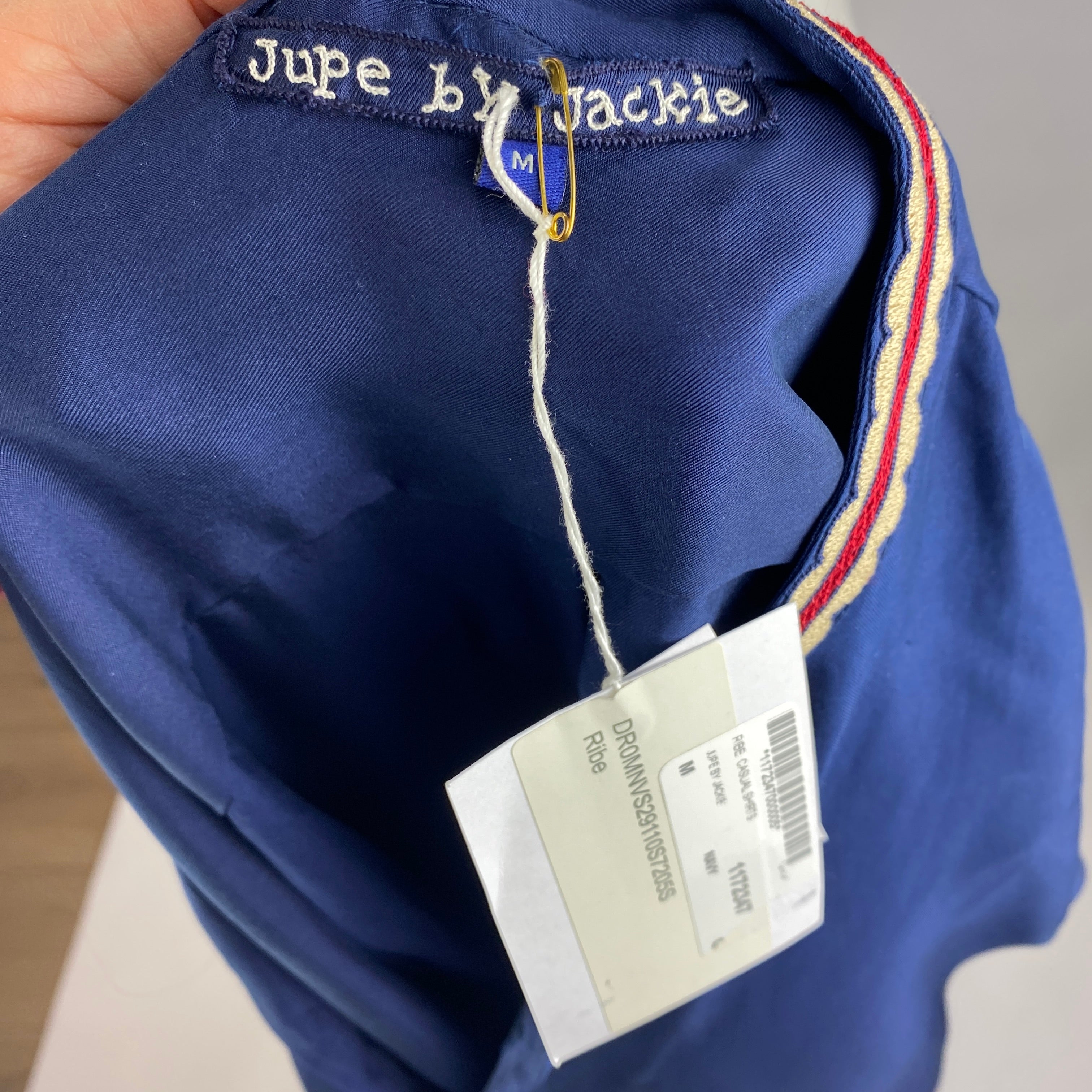 Jupe By Jackie New Navy Washed Silk Longline Tunic M