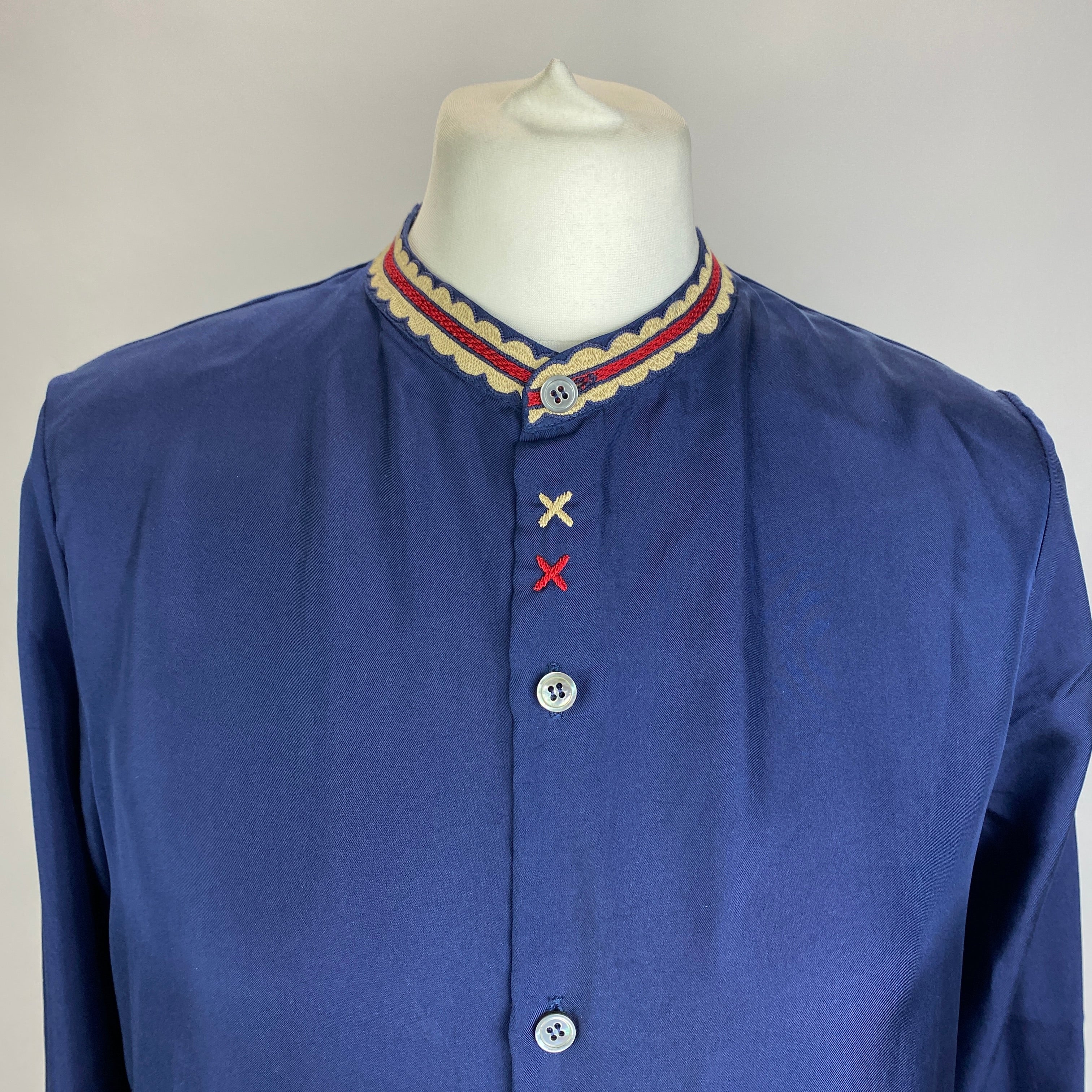 Jupe By Jackie New Navy Washed Silk Longline Tunic M
