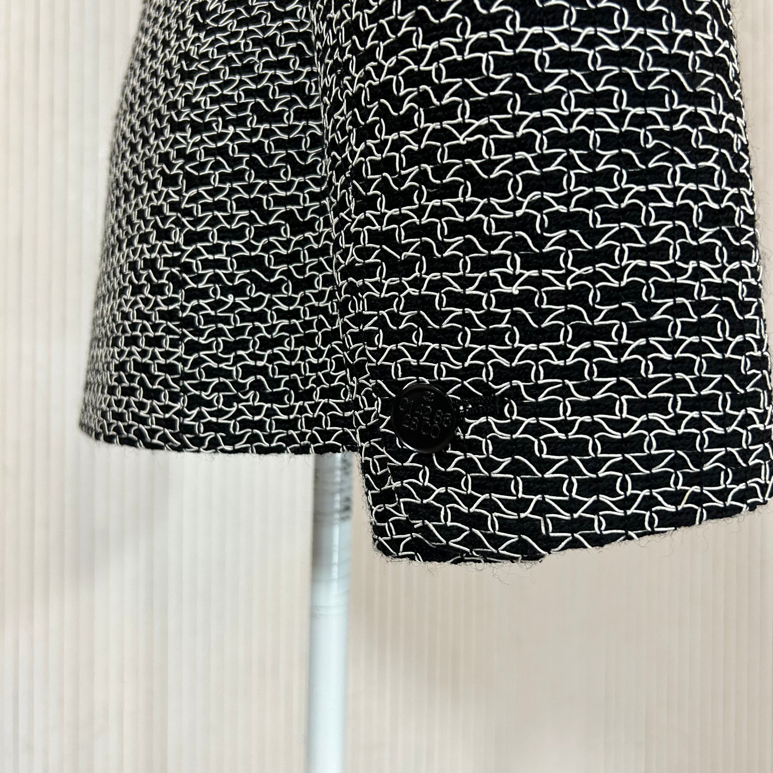 Chanel Vintage Black & White Weave Hourglass Jacket XS/S