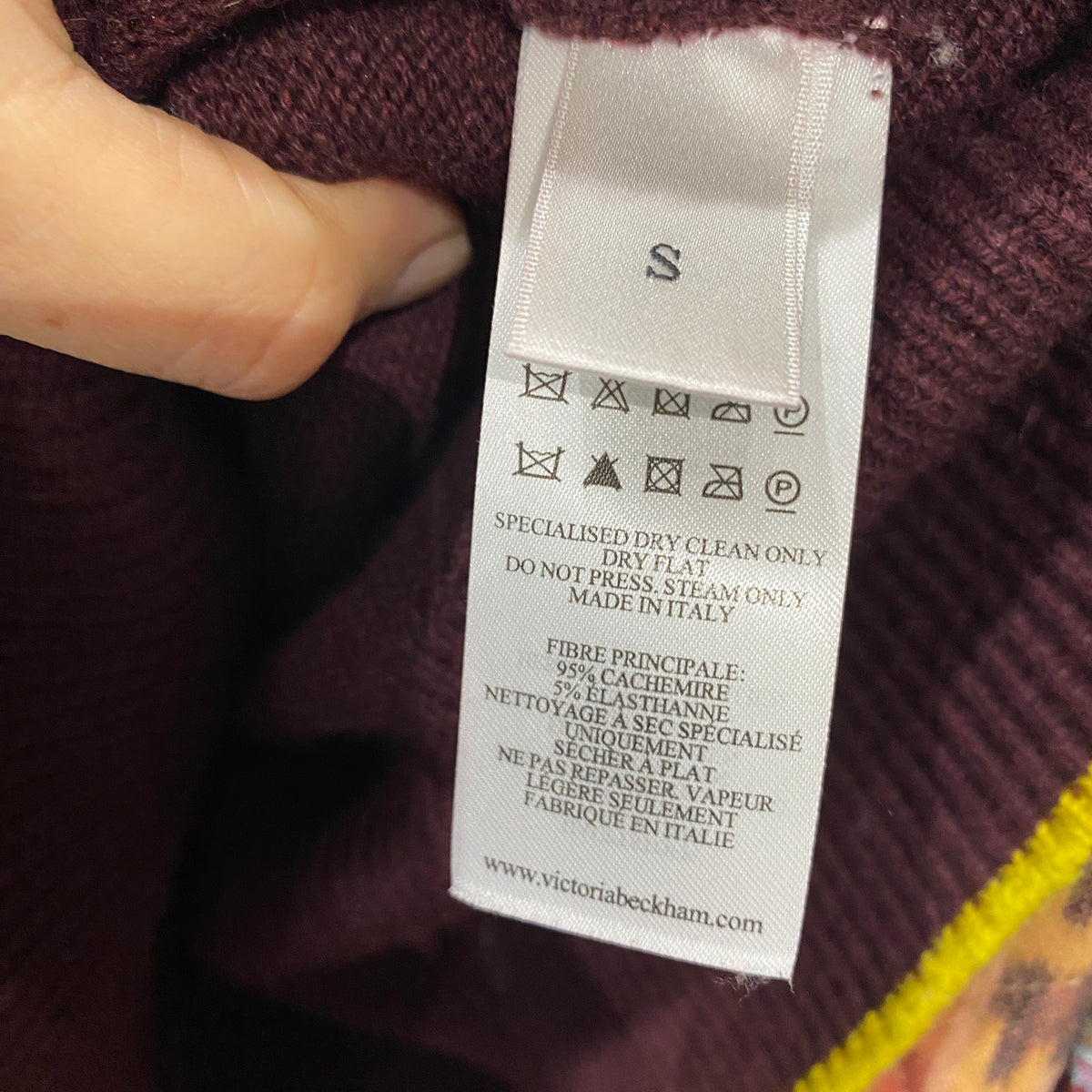 Victoria Beckham Plum Cashmere Sleeveless Sweater S-M