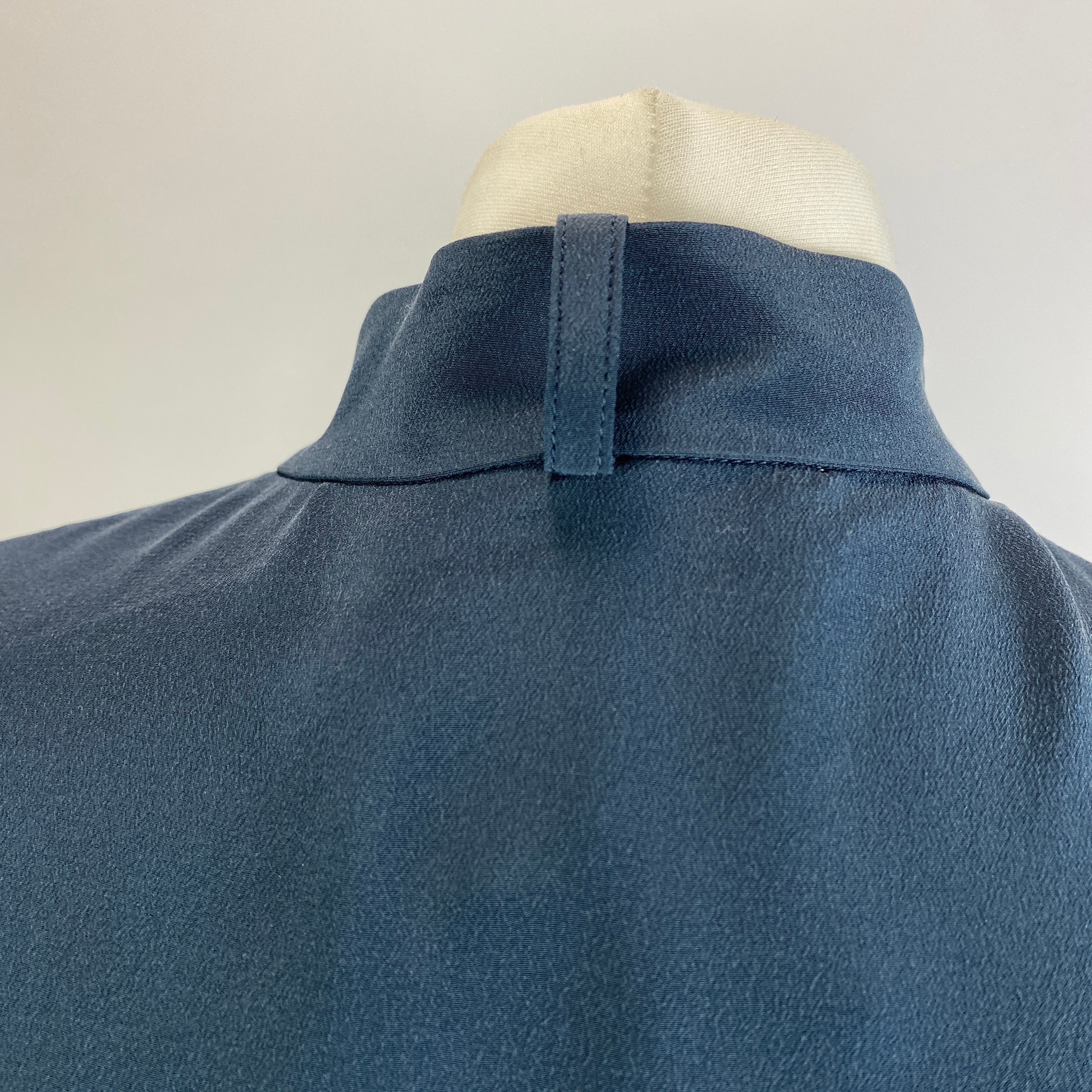 Lanvin New Navy Washed Silk Longline Tunic M