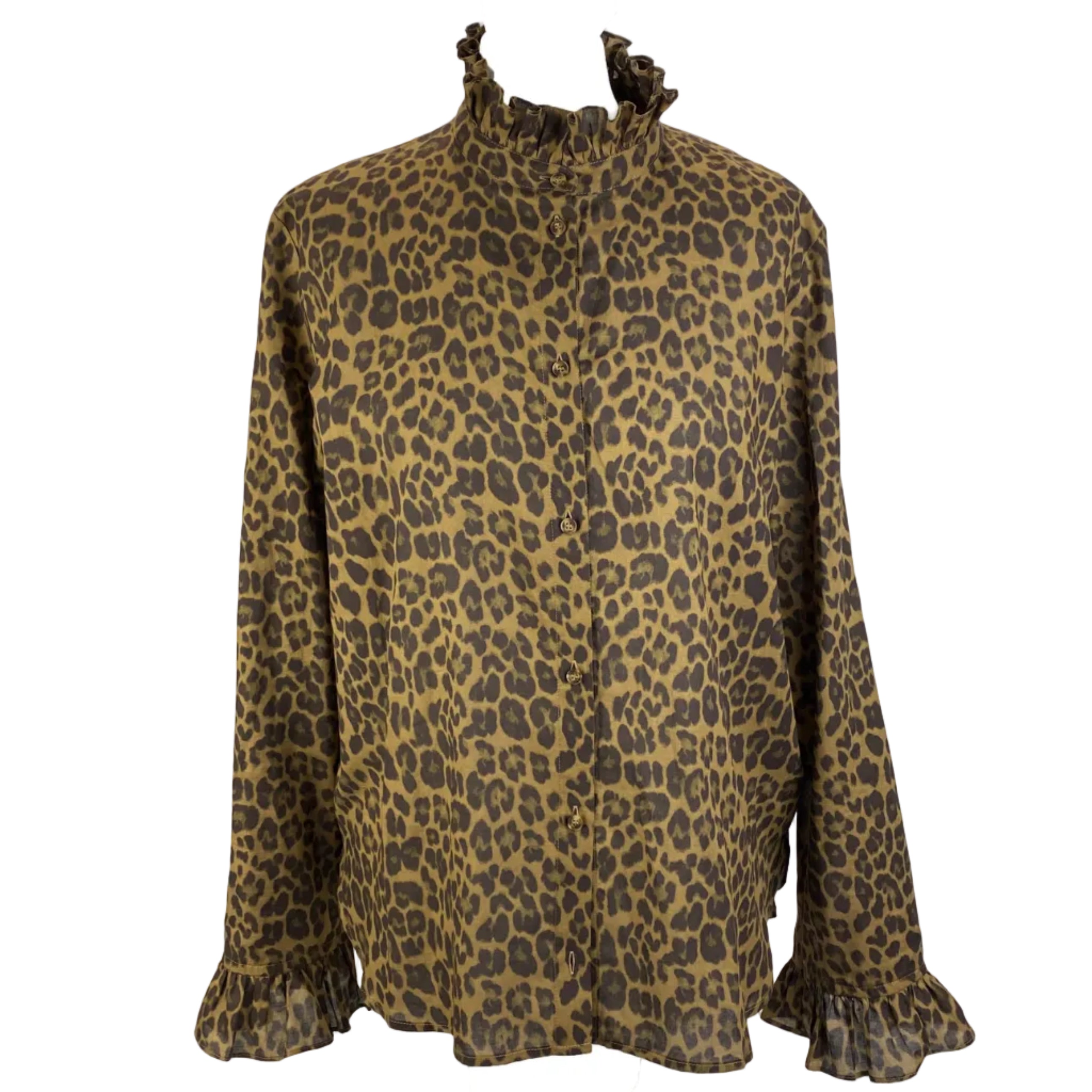 Sezane New £100 Leopard Fine Cotton Erine Blouse L