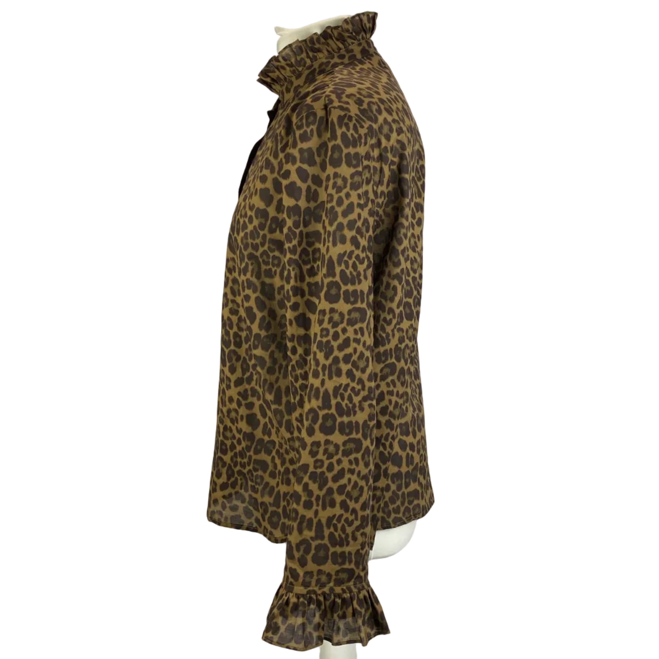 Sezane New £100 Leopard Fine Cotton Erine Blouse L