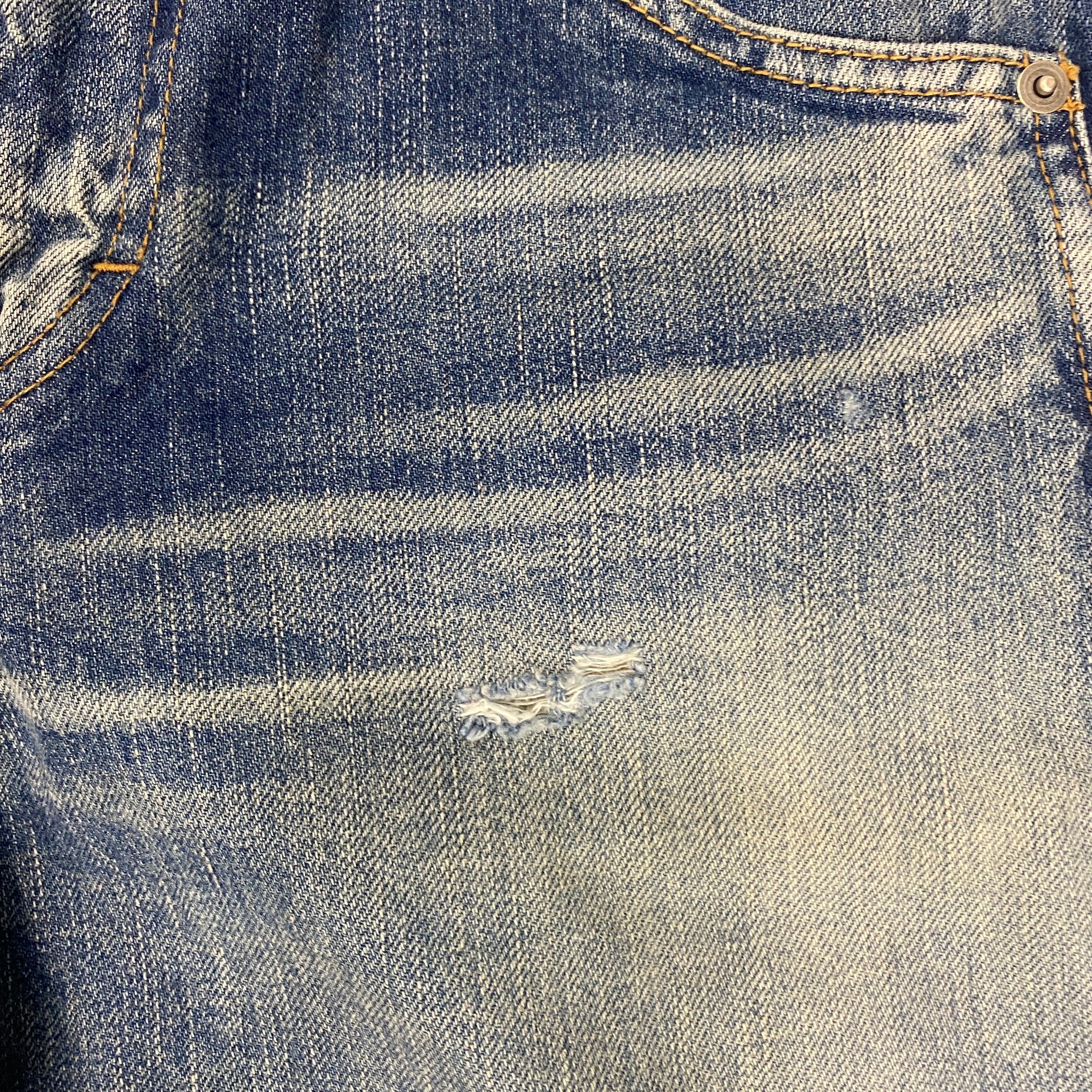 Saint Laurent New £690 Vintaged Blue Denim Crop Jeans 28