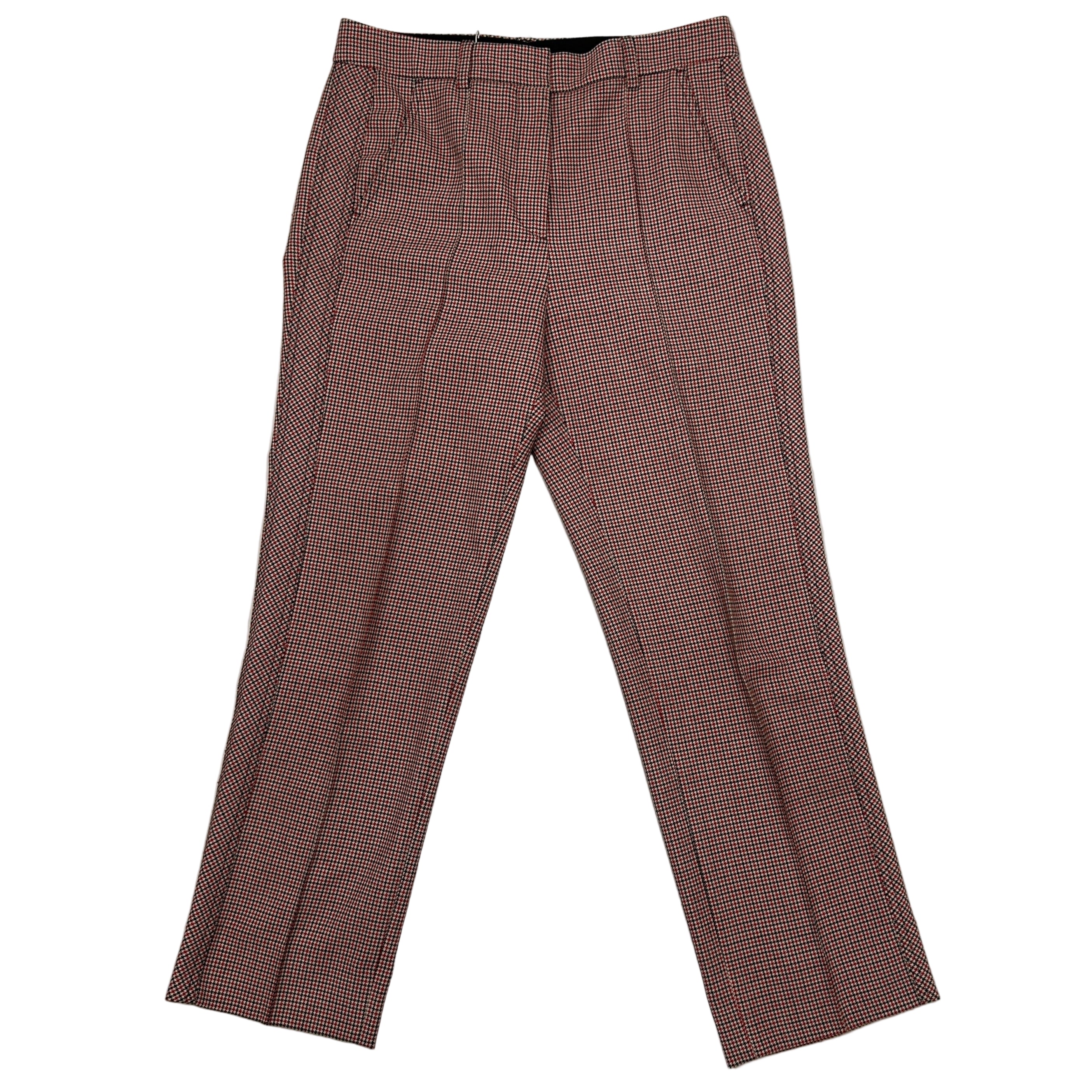 Me&Em Red Puppytooth Check Side Stripe Trousers XS