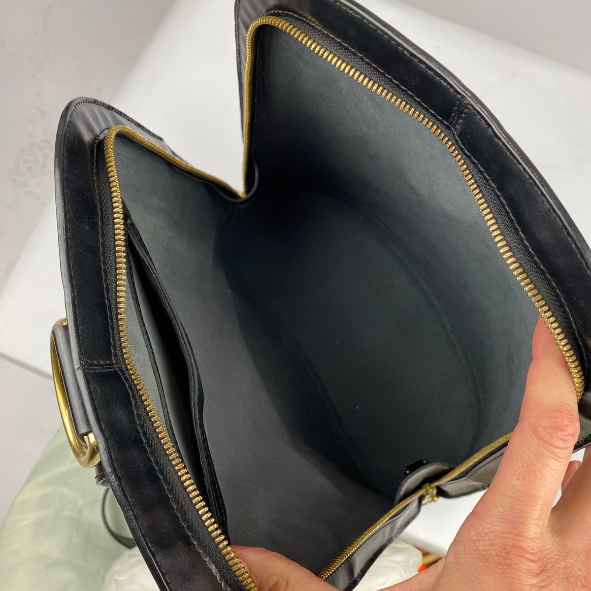 Louis Vuitton 2000 Black Epi Leather Gobelins Backpack