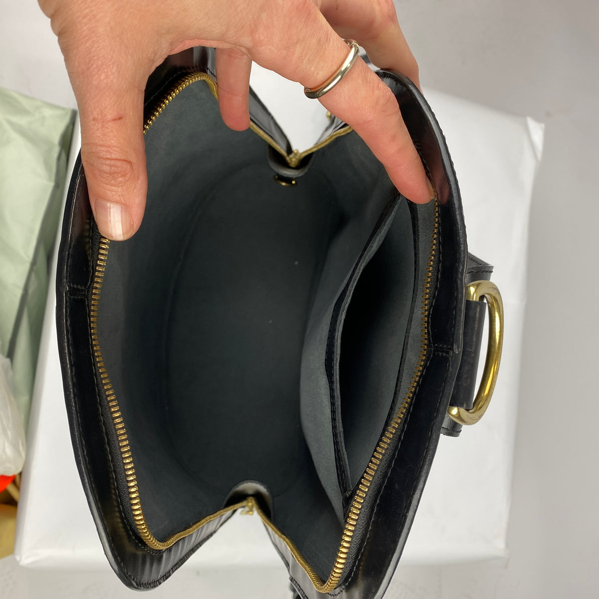 Louis Vuitton 2000 Black Epi Leather Gobelins Backpack