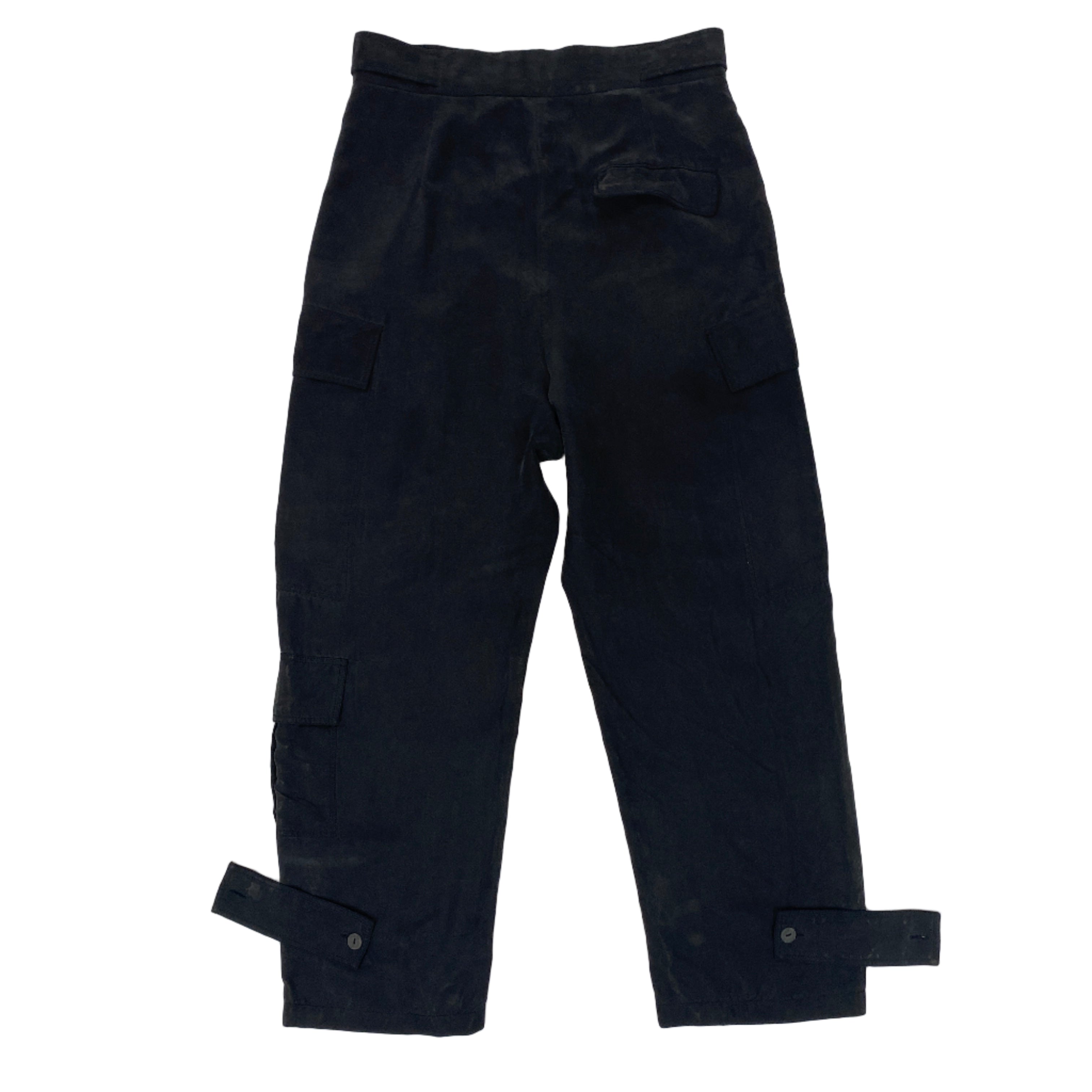 Joseph Washed Black Silk Utility Pants S