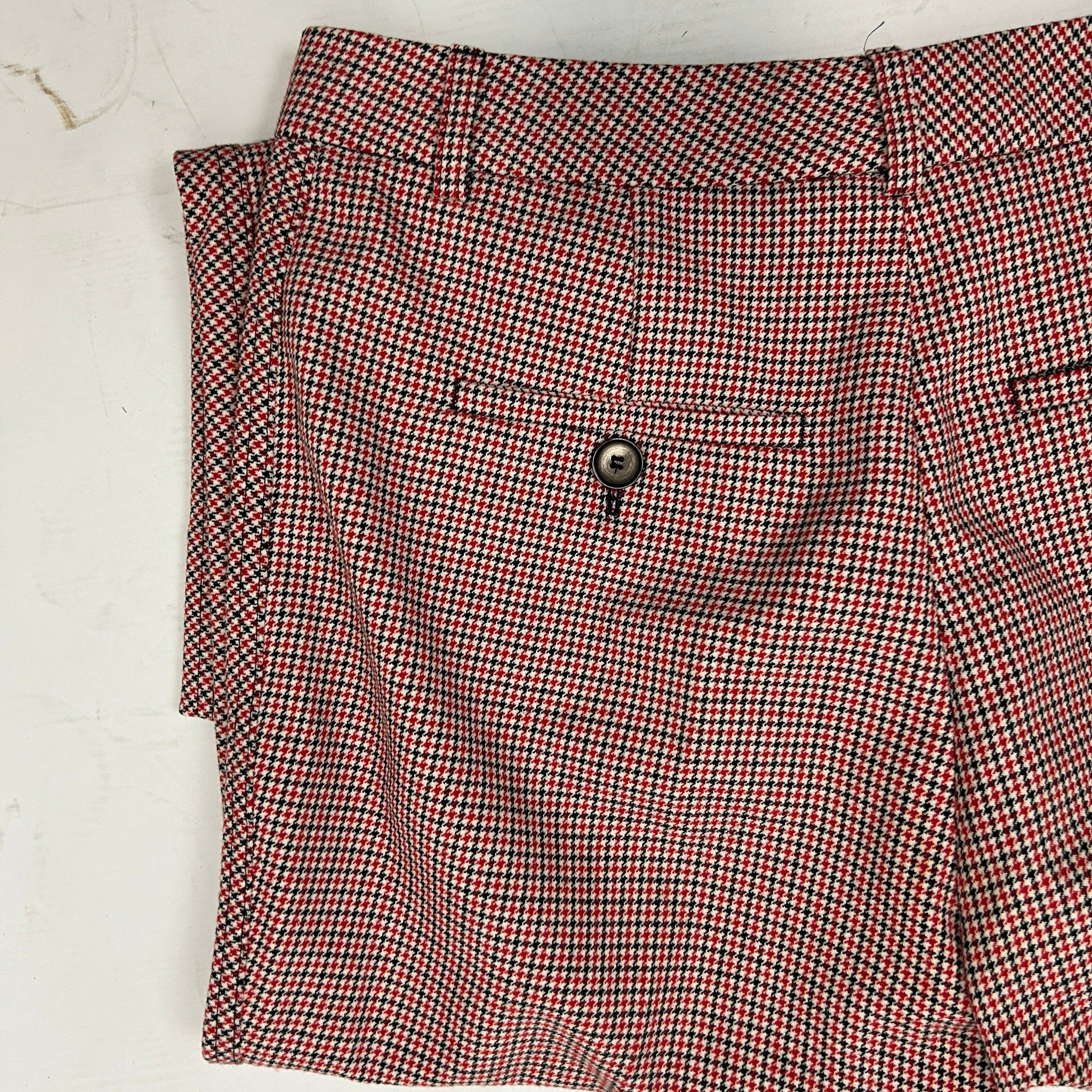 Me&Em Red Puppytooth Check Side Stripe Trousers XS