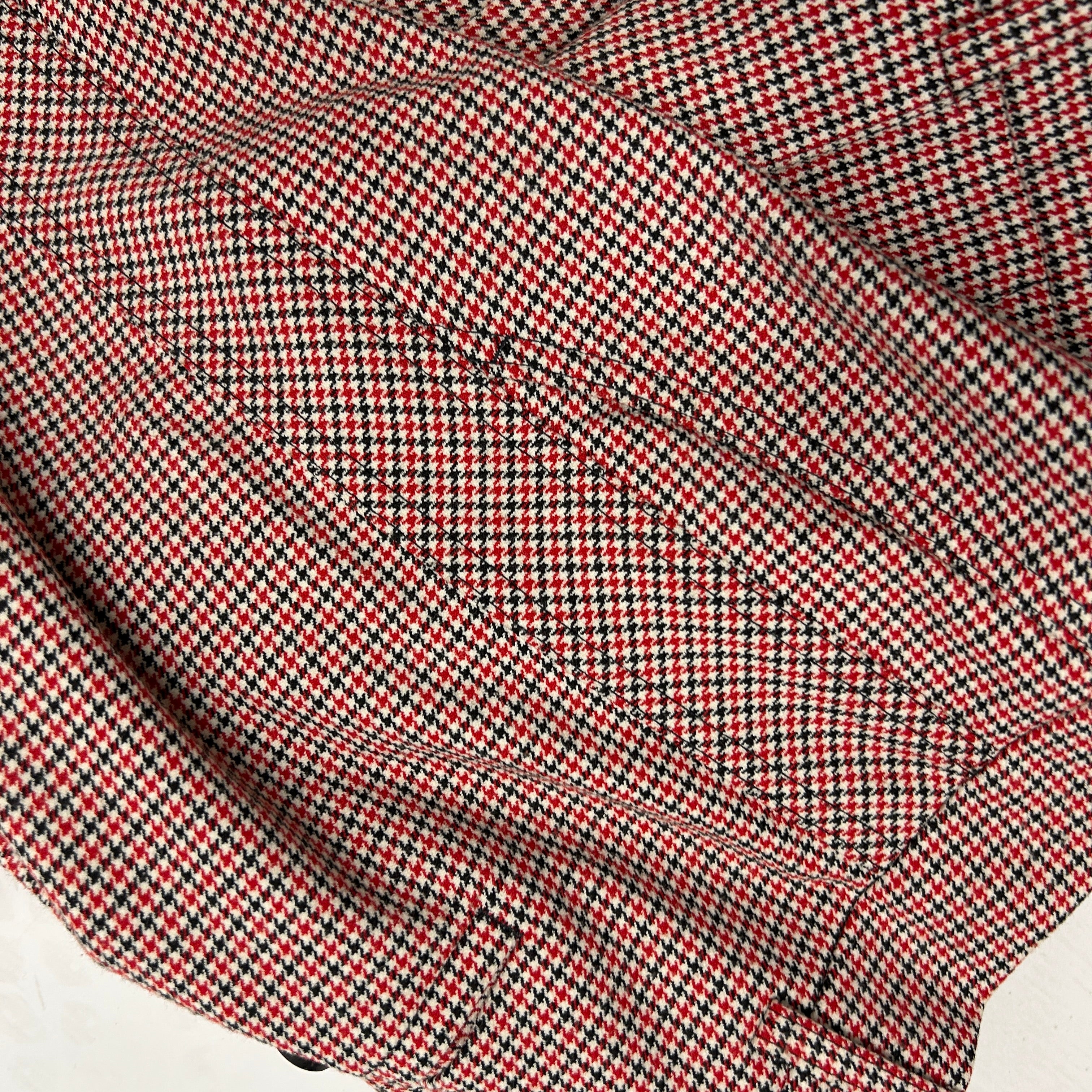 Me&Em Red Puppytooth Check Side Stripe Trousers XS