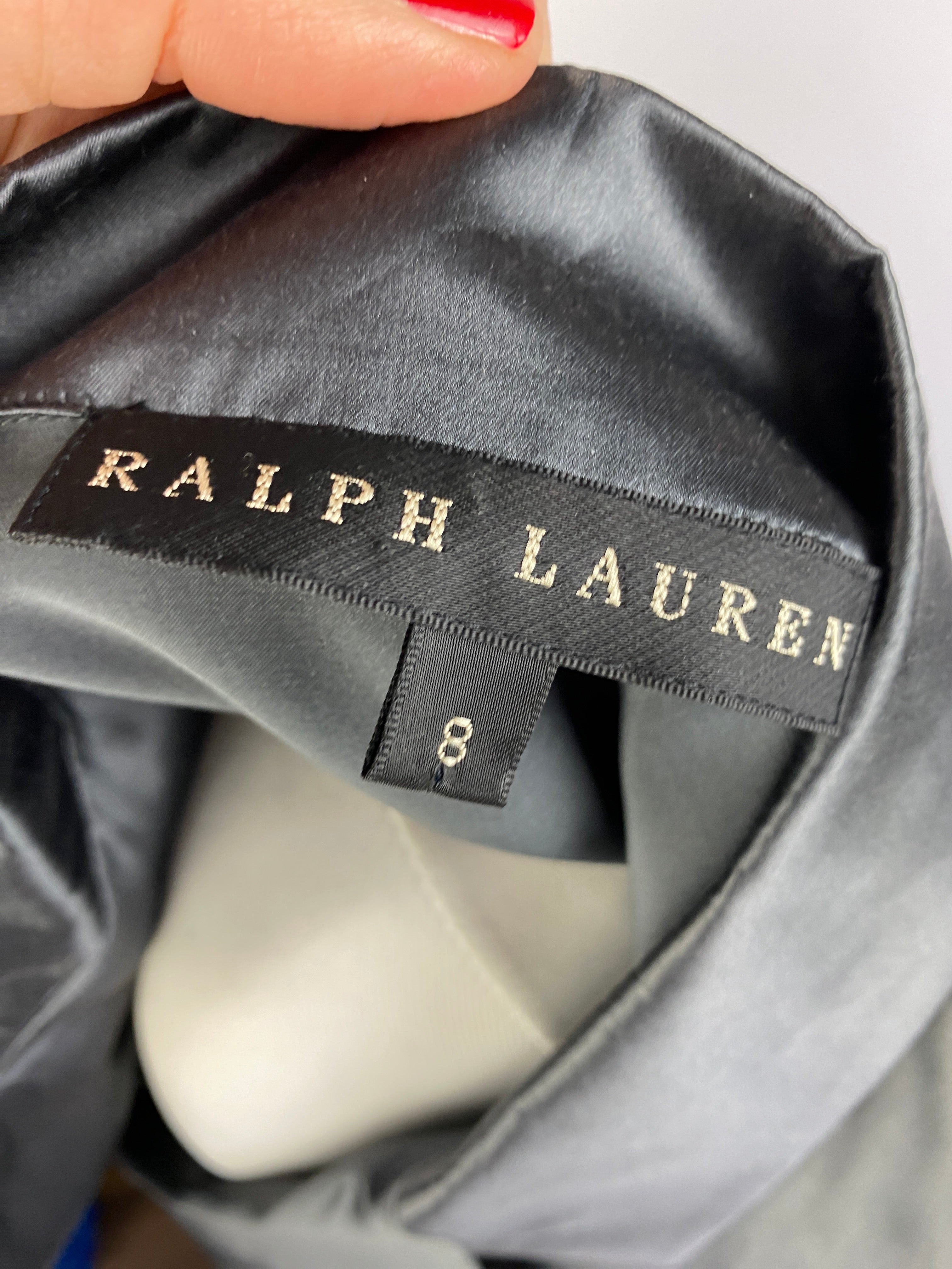 Ralph Lauren Pewter Silk Satin Shirt M