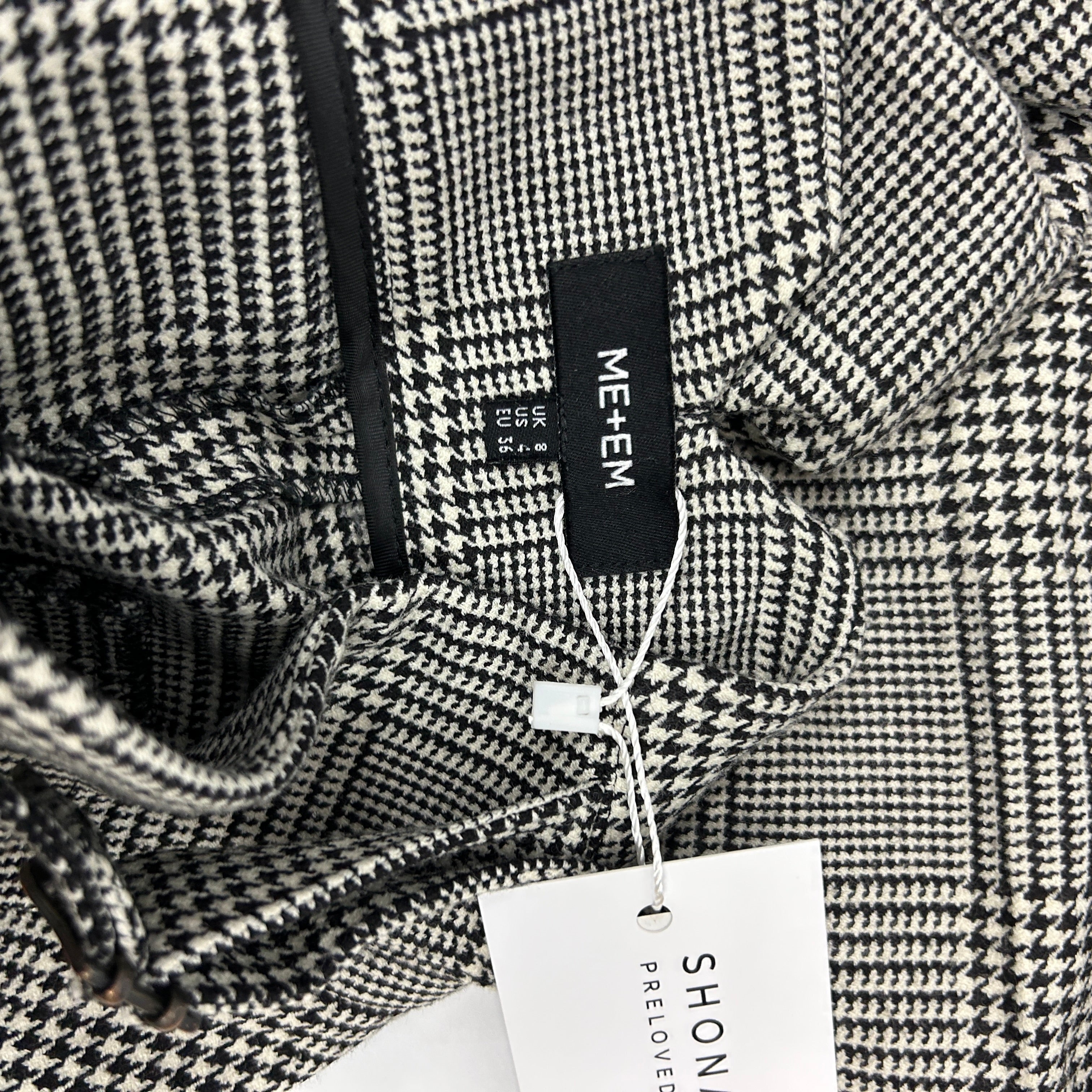 Me&Em Monochrome POW Check Side Stripe Trousers XS