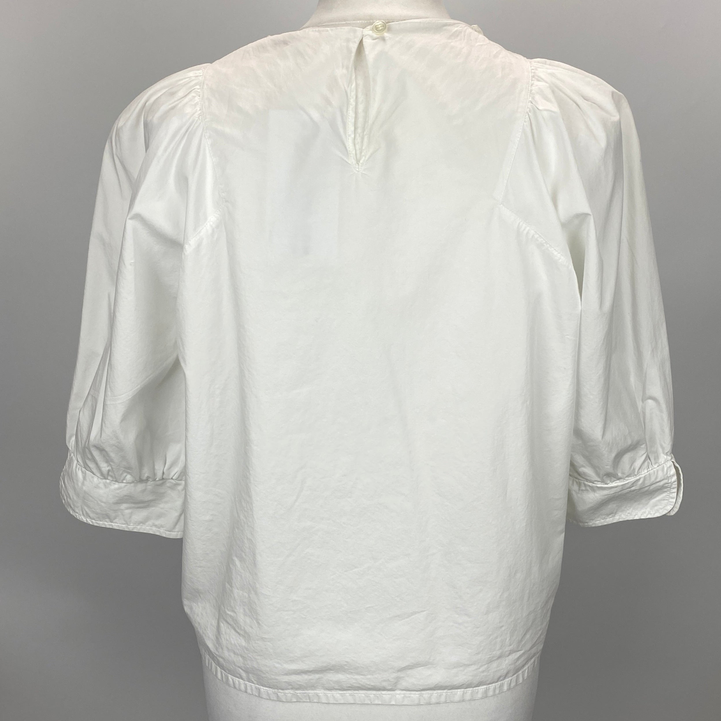 Atlantique Ascoli £410 White Piecrust Collar Blouse XS