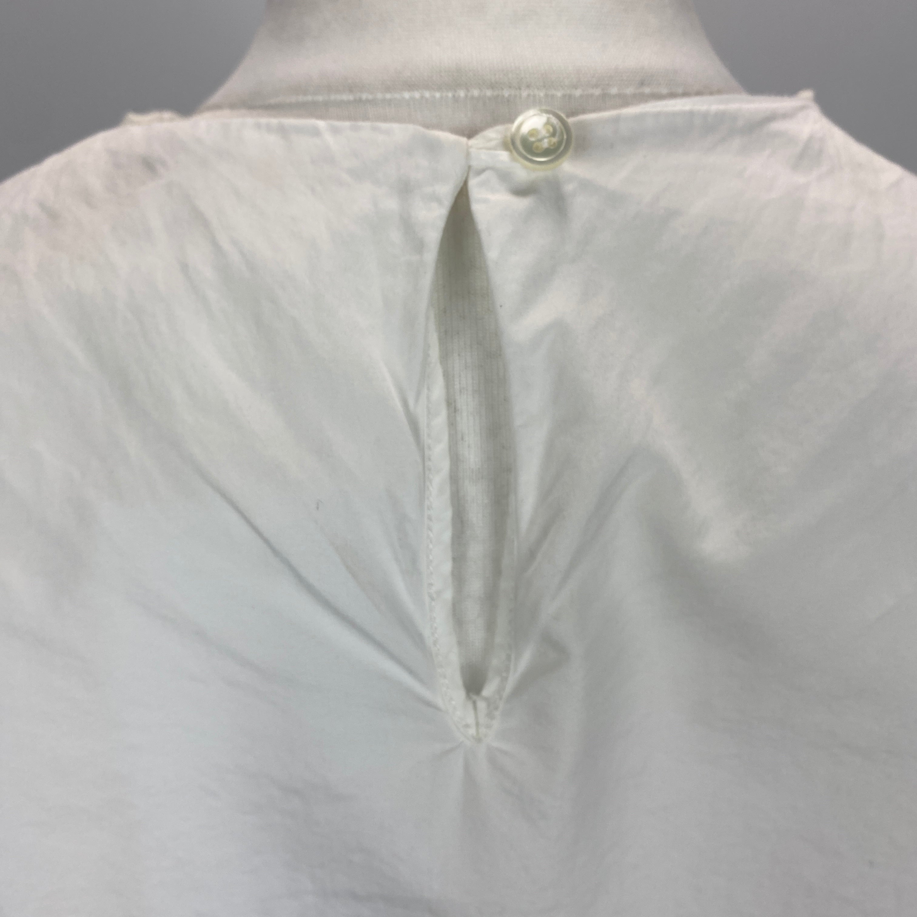 Atlantique Ascoli £410 White Piecrust Collar Blouse XS
