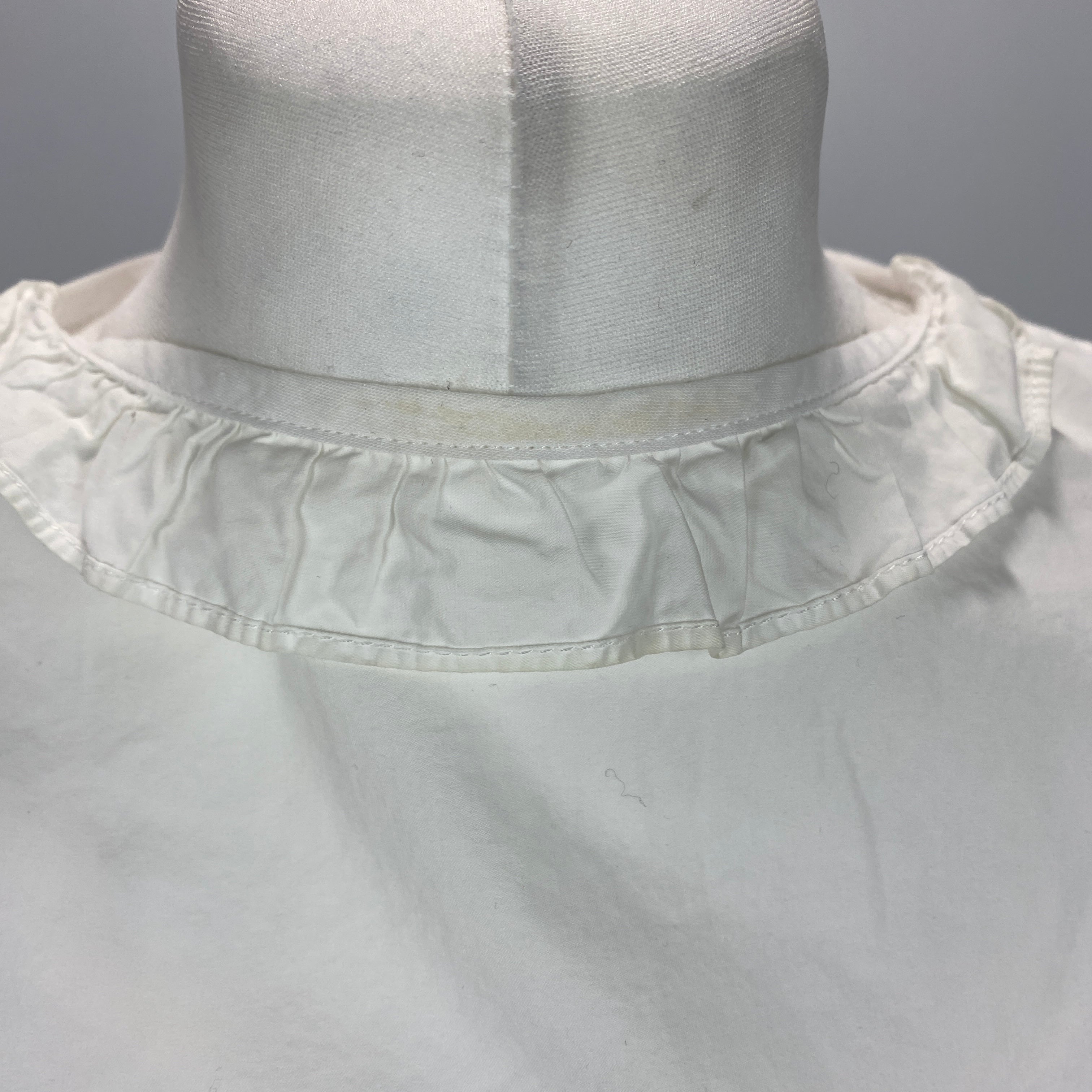 Atlantique Ascoli £410 White Piecrust Collar Blouse XS