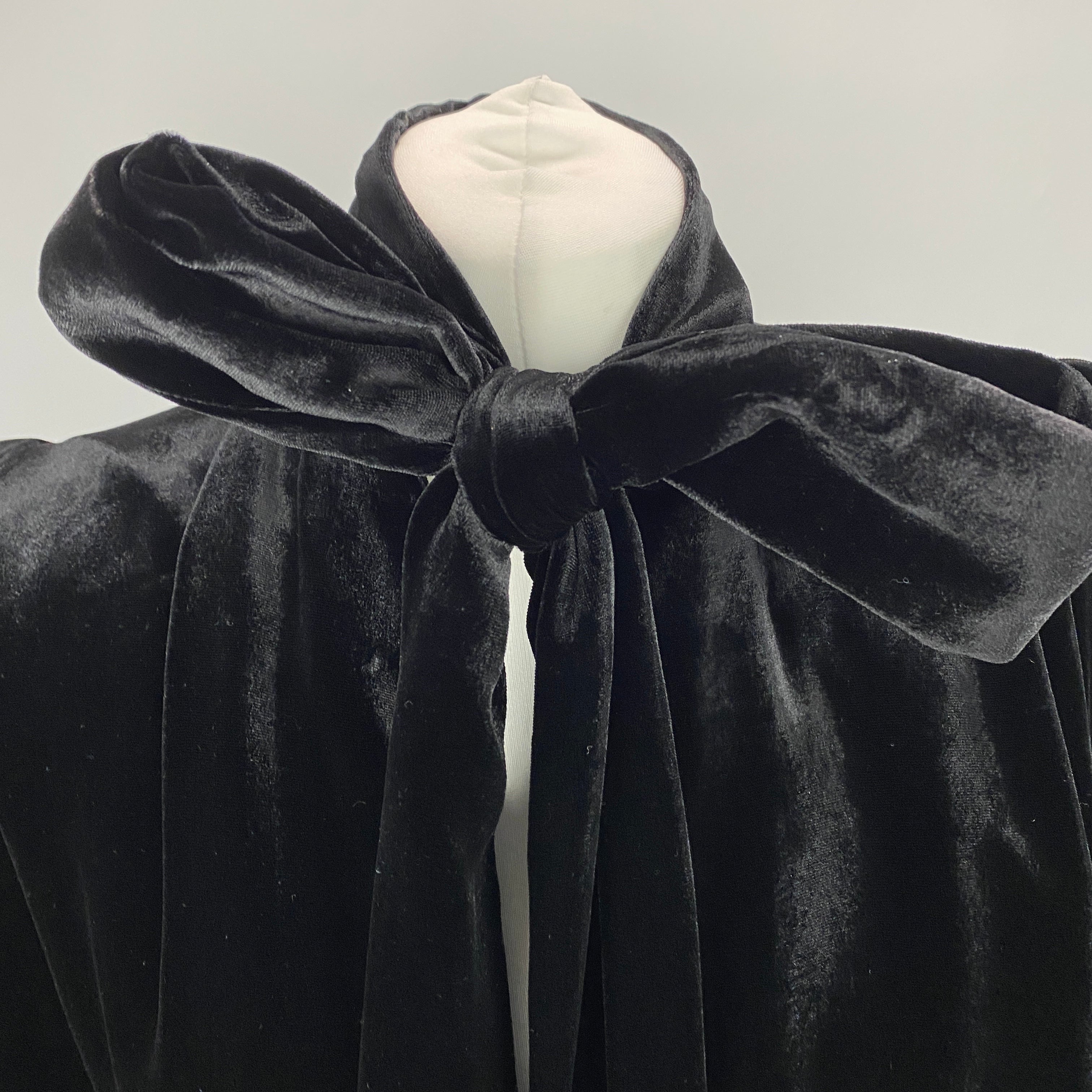 The Vampires Wife £1200 Black Silk Velvet Crusader Cape XS/S