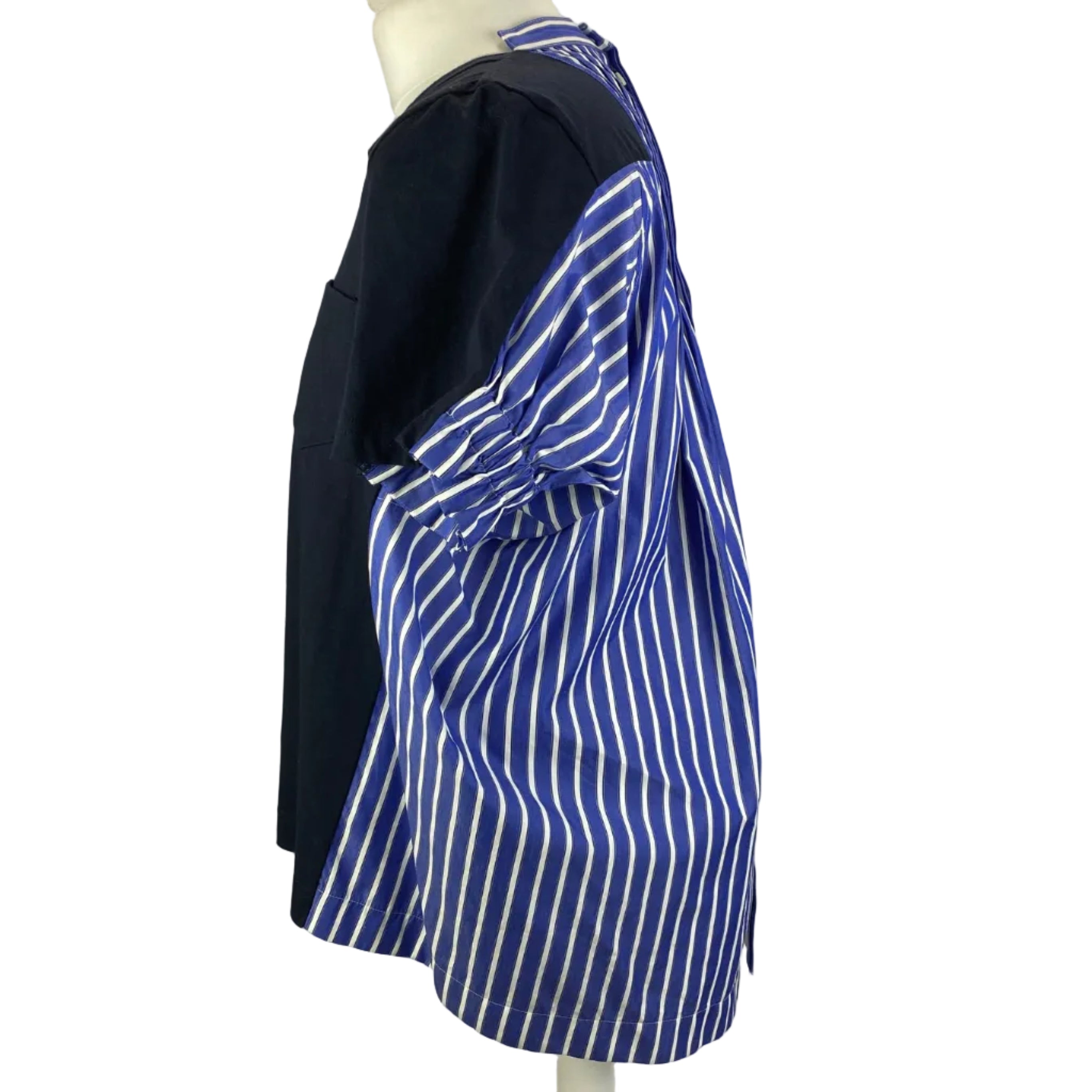 Sacai Navy & Blue Shirting and Tee Top M
