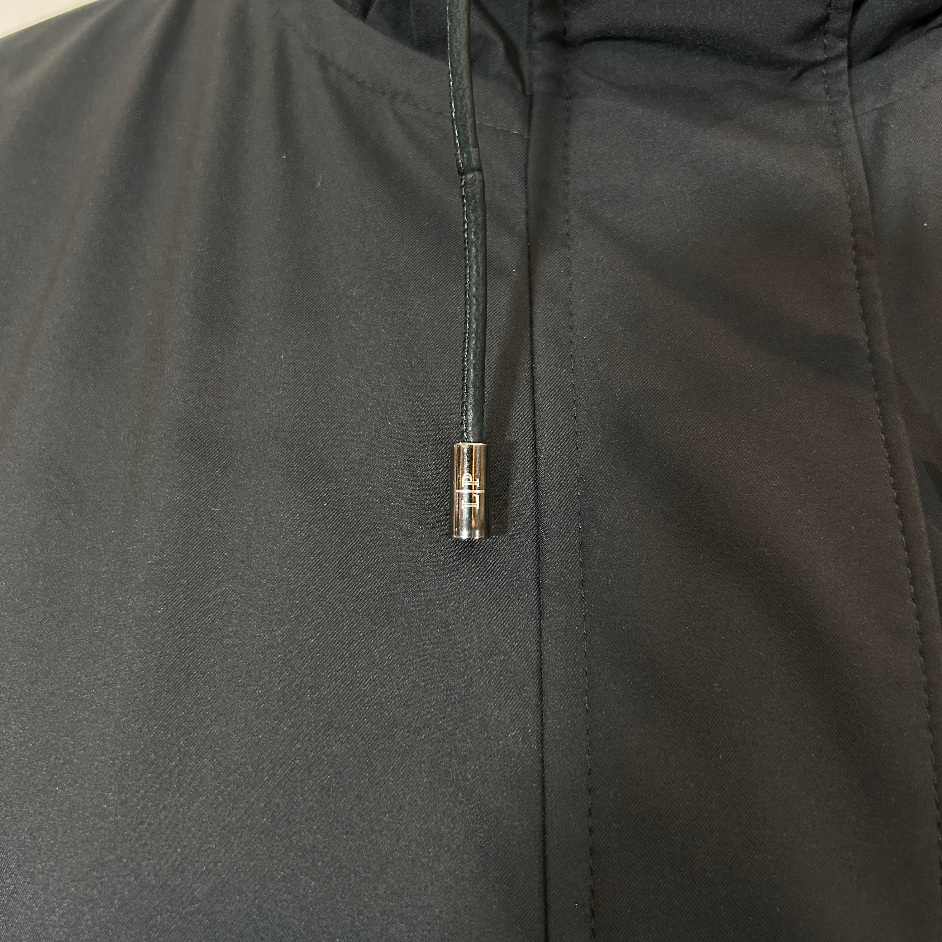 Loro Piana £3600 Black Storm System Ruche Collar Jacket XS