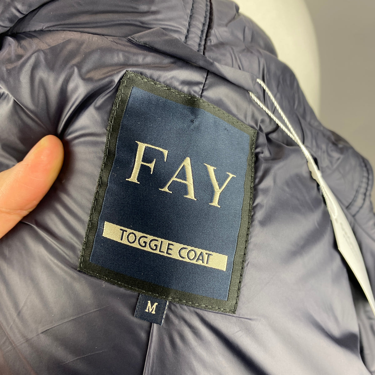 Fay £1277 Navy Wool Toggle Coat XS/S