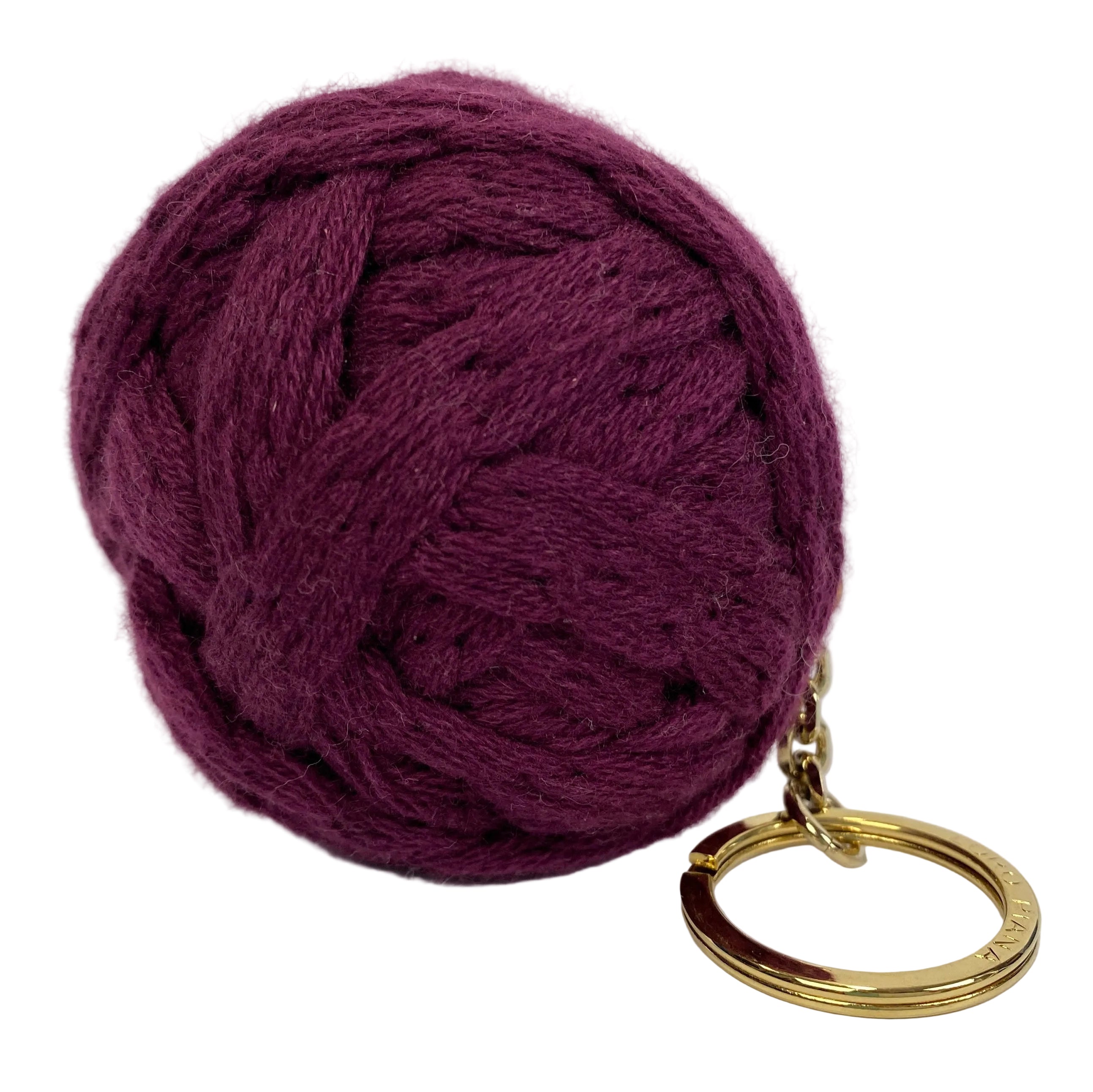 Loro Piana Magenta Knotted Cashmere Yarn Large Bag Charm