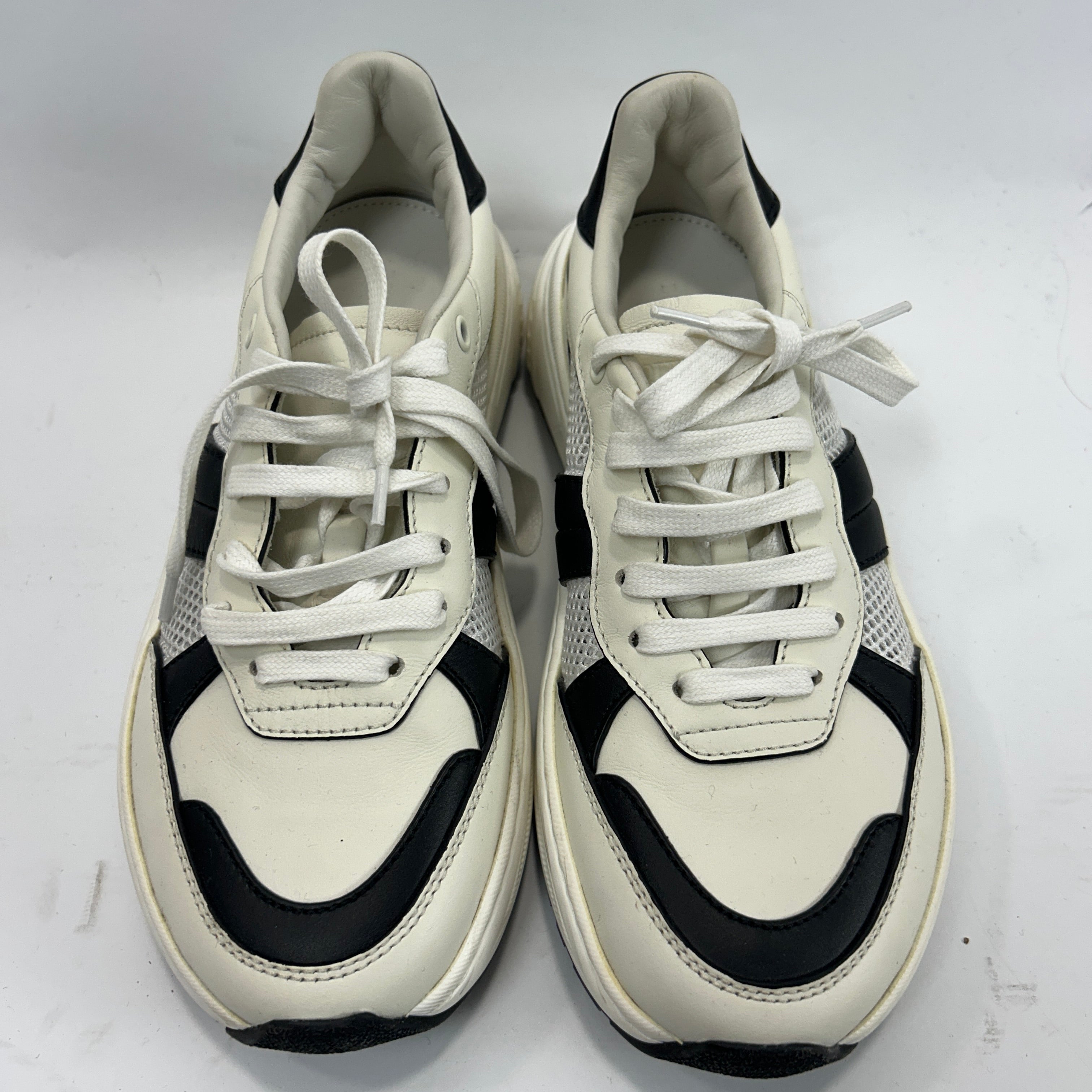 Bottega Veneta Cream & Black Leather Trainers 37/38