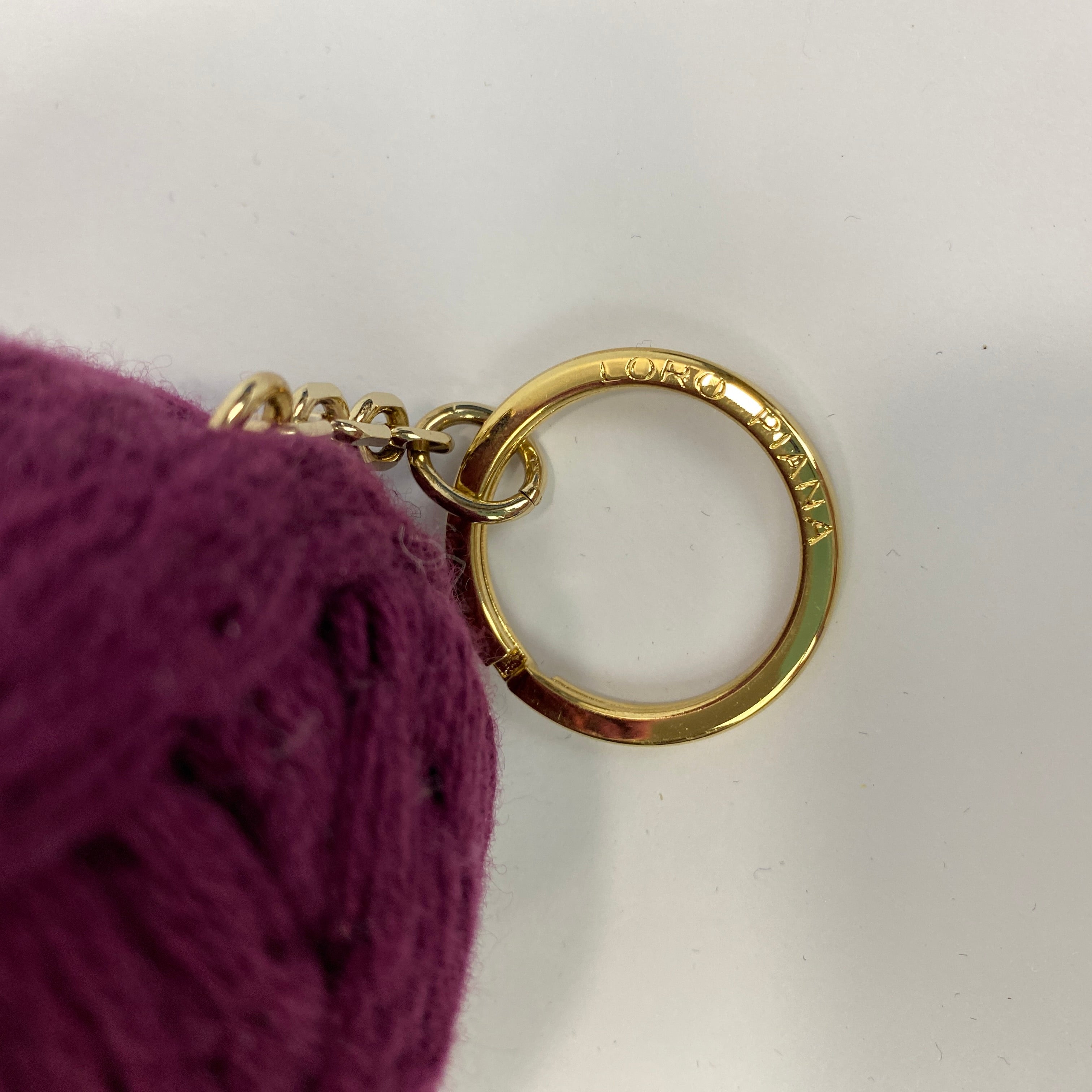 Loro Piana Magenta Knotted Cashmere Yarn Large Bag Charm