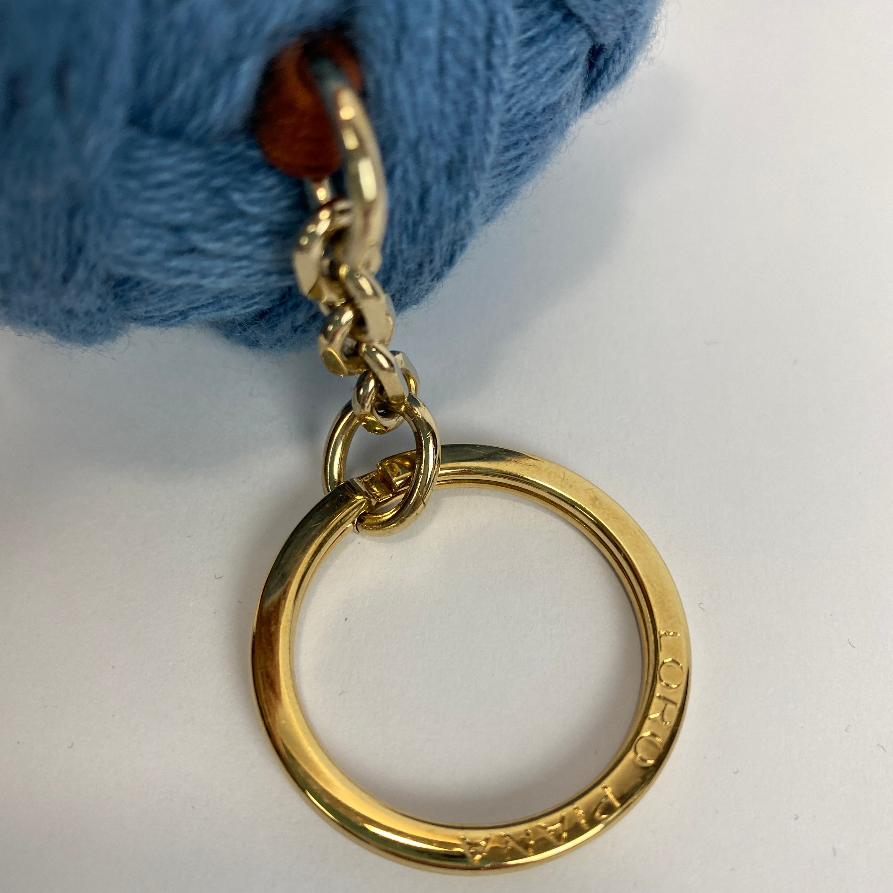 Loro Piana Blue Knotted Cashmere Yarn Large Bag Charm