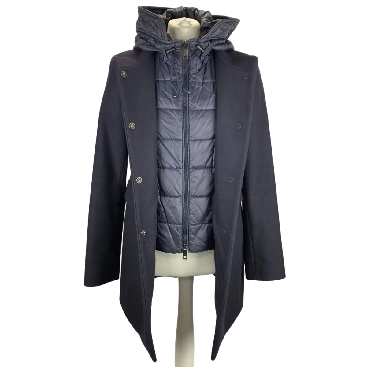 Fay £1277 Navy Wool Toggle Coat XS/S