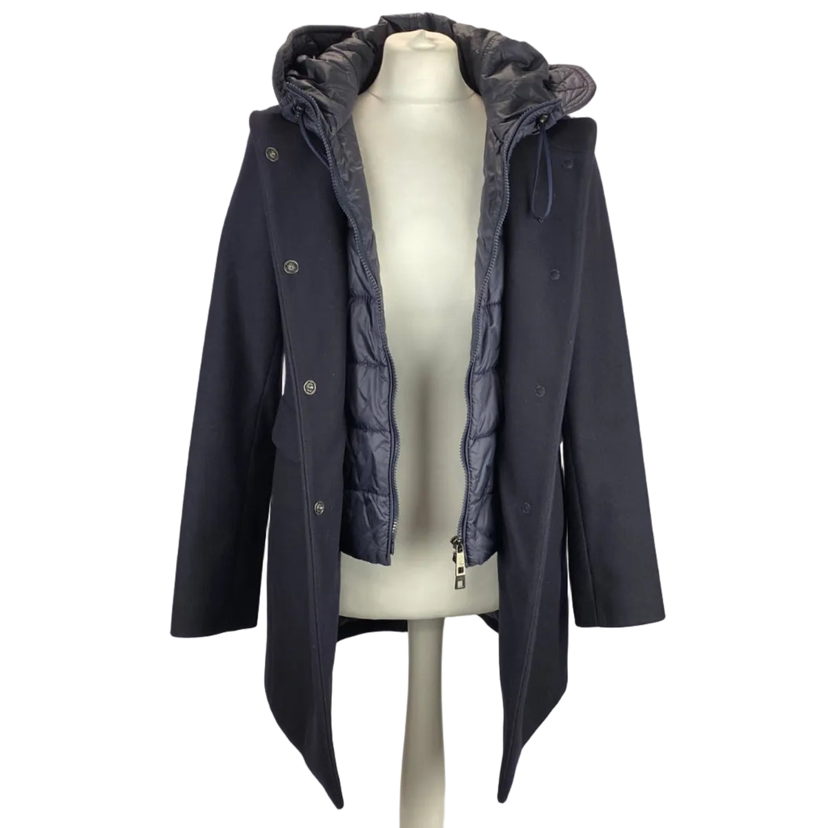Fay £1277 Navy Wool Toggle Coat XS/S