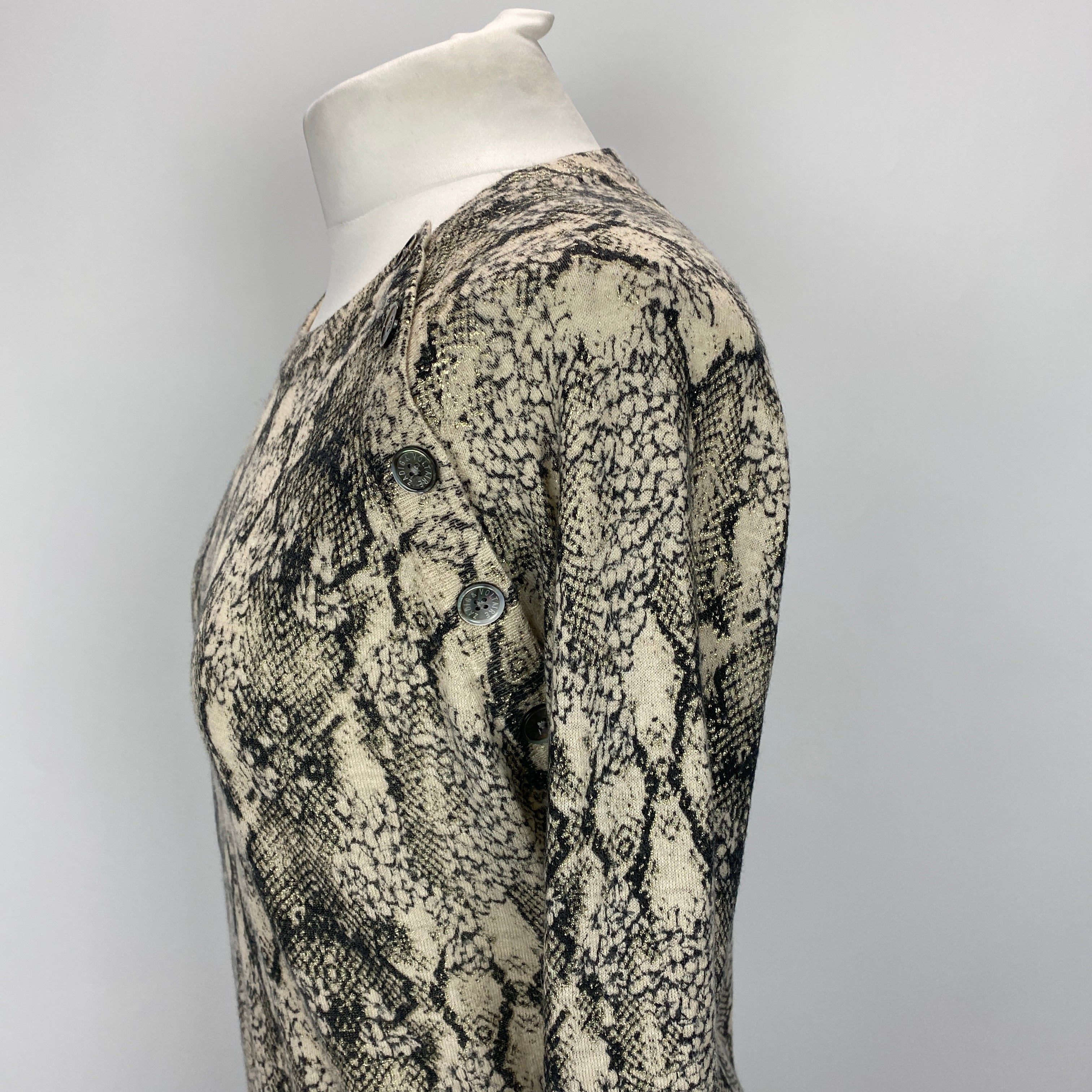 Zadig & Voltaire Black Snakeskin Print Cashmere Sweater S