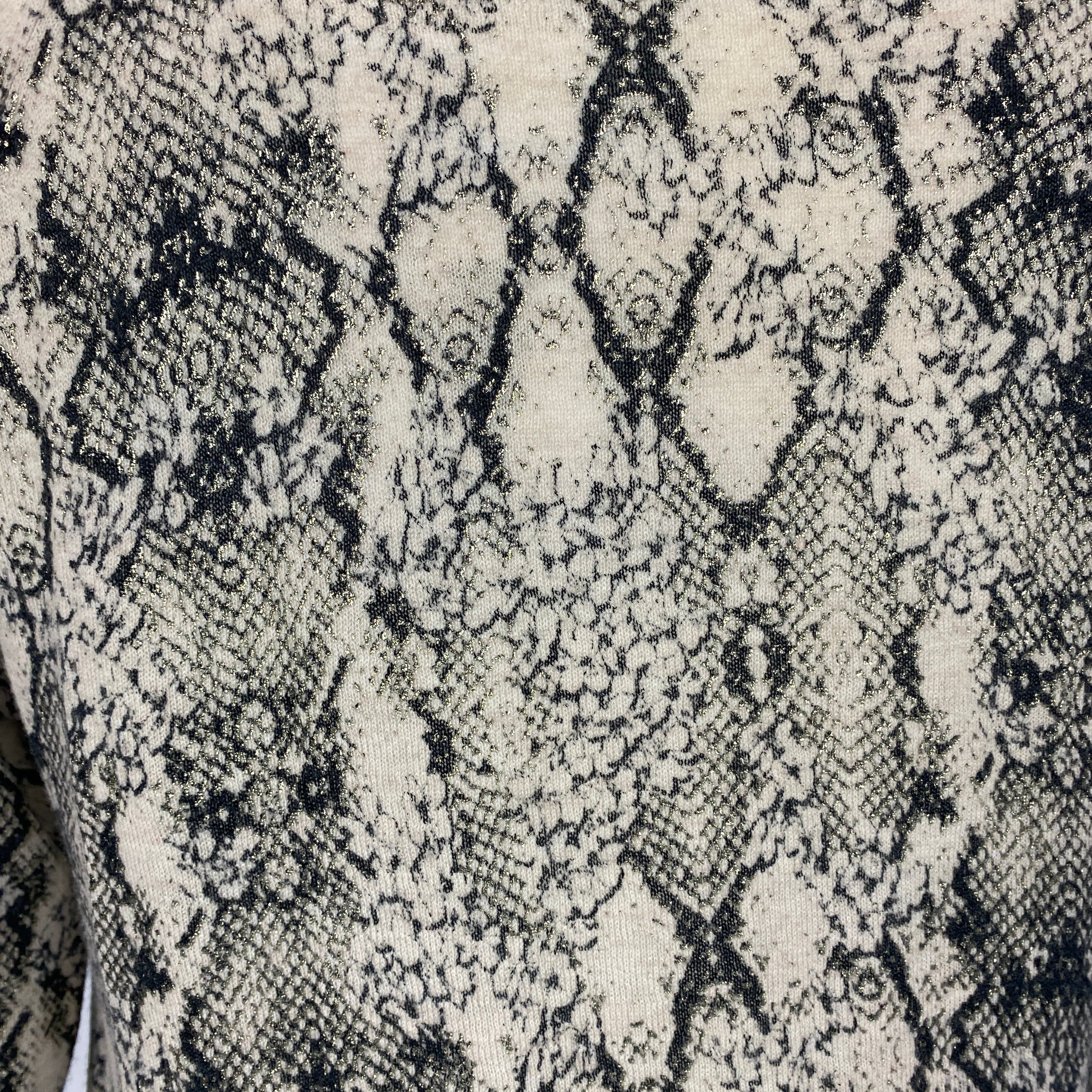 Zadig & Voltaire Black Snakeskin Print Cashmere Sweater S