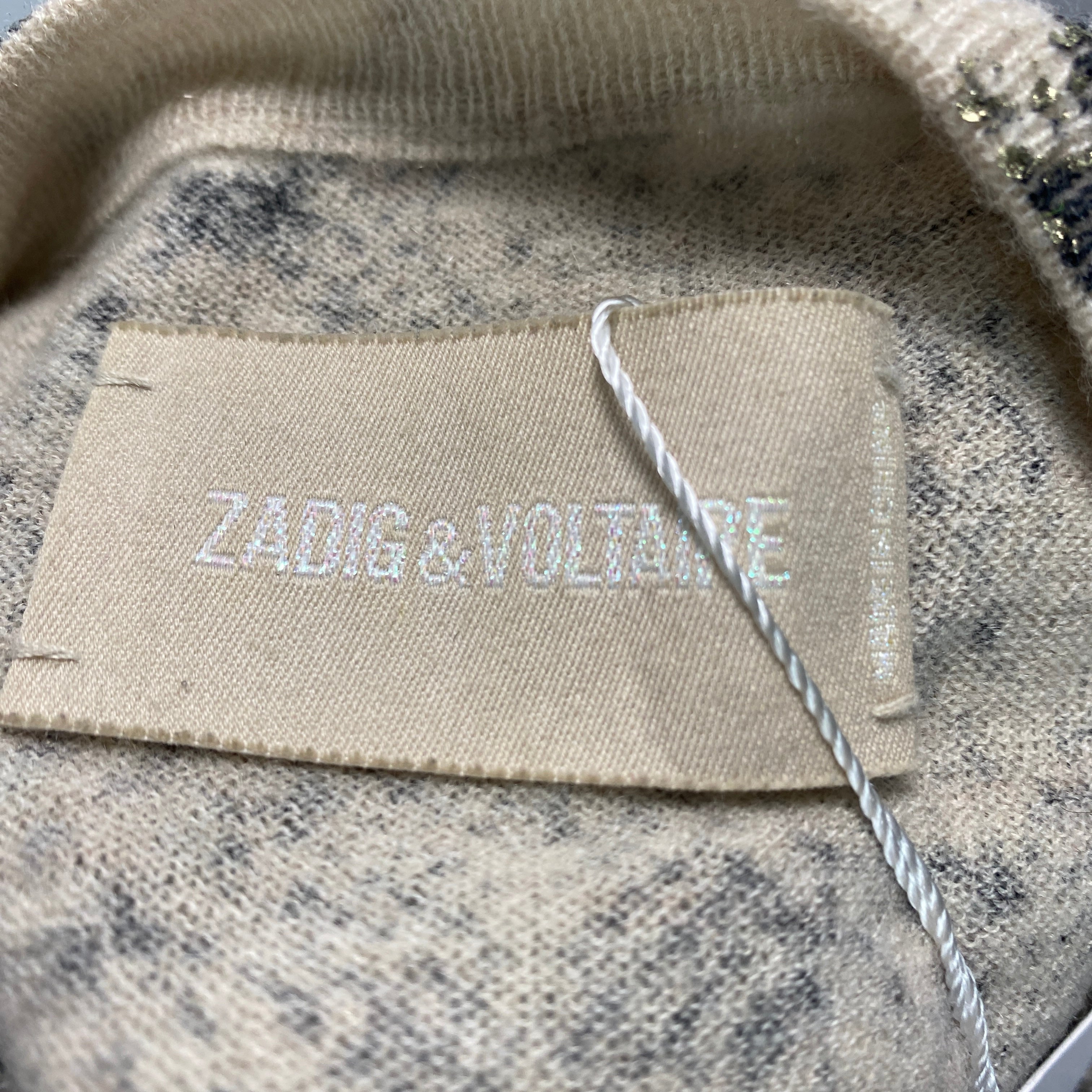 Zadig & Voltaire Black Snakeskin Print Cashmere Sweater S