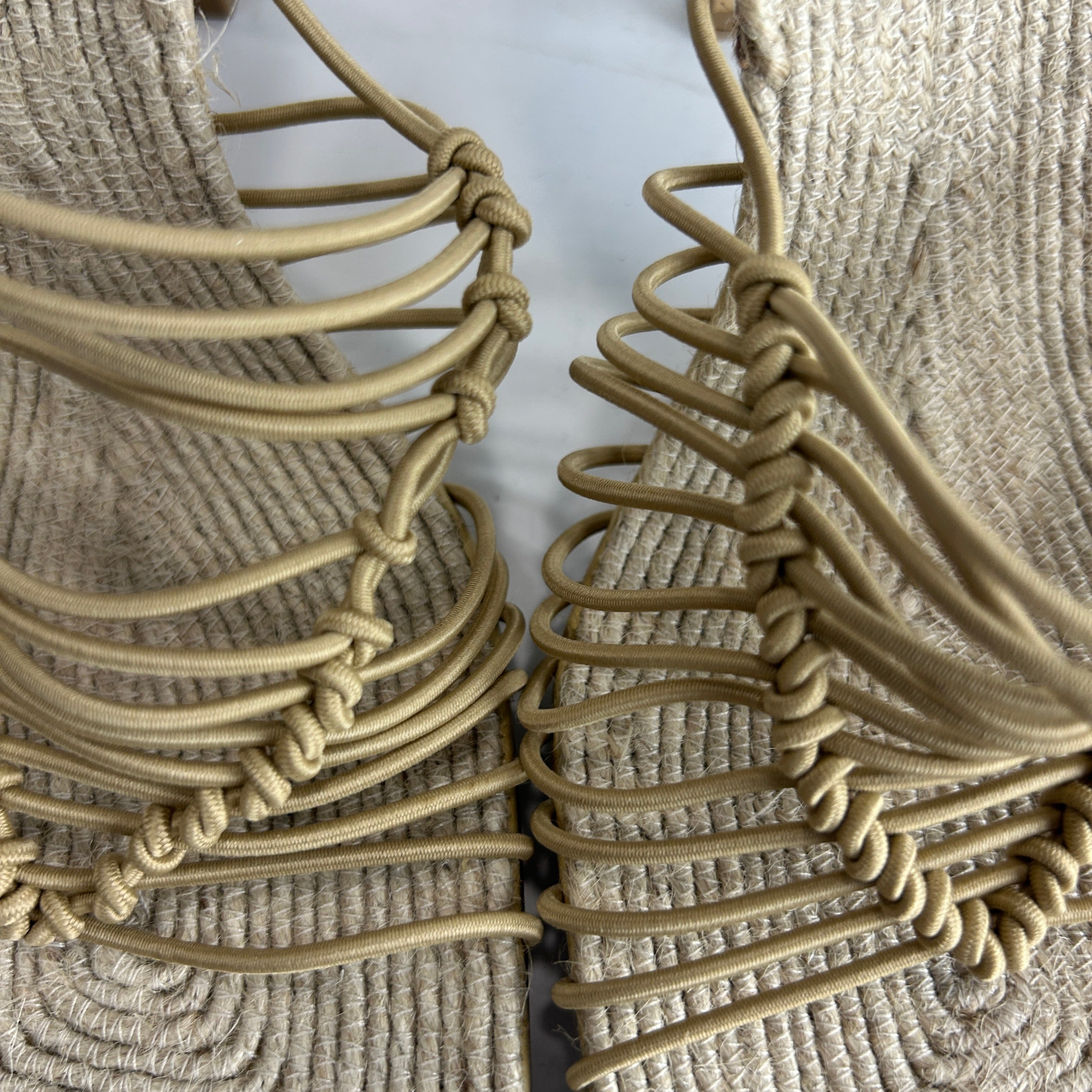 Bottega Veneta £655 Natural Knotted Cord & Raffia Mules 38