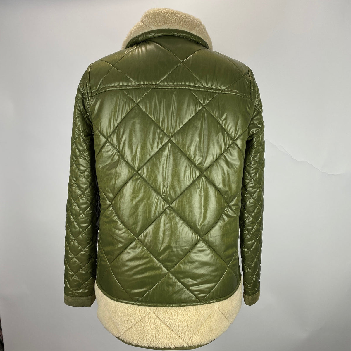 Fay £1100 Sage Quilted Toggle Coat S