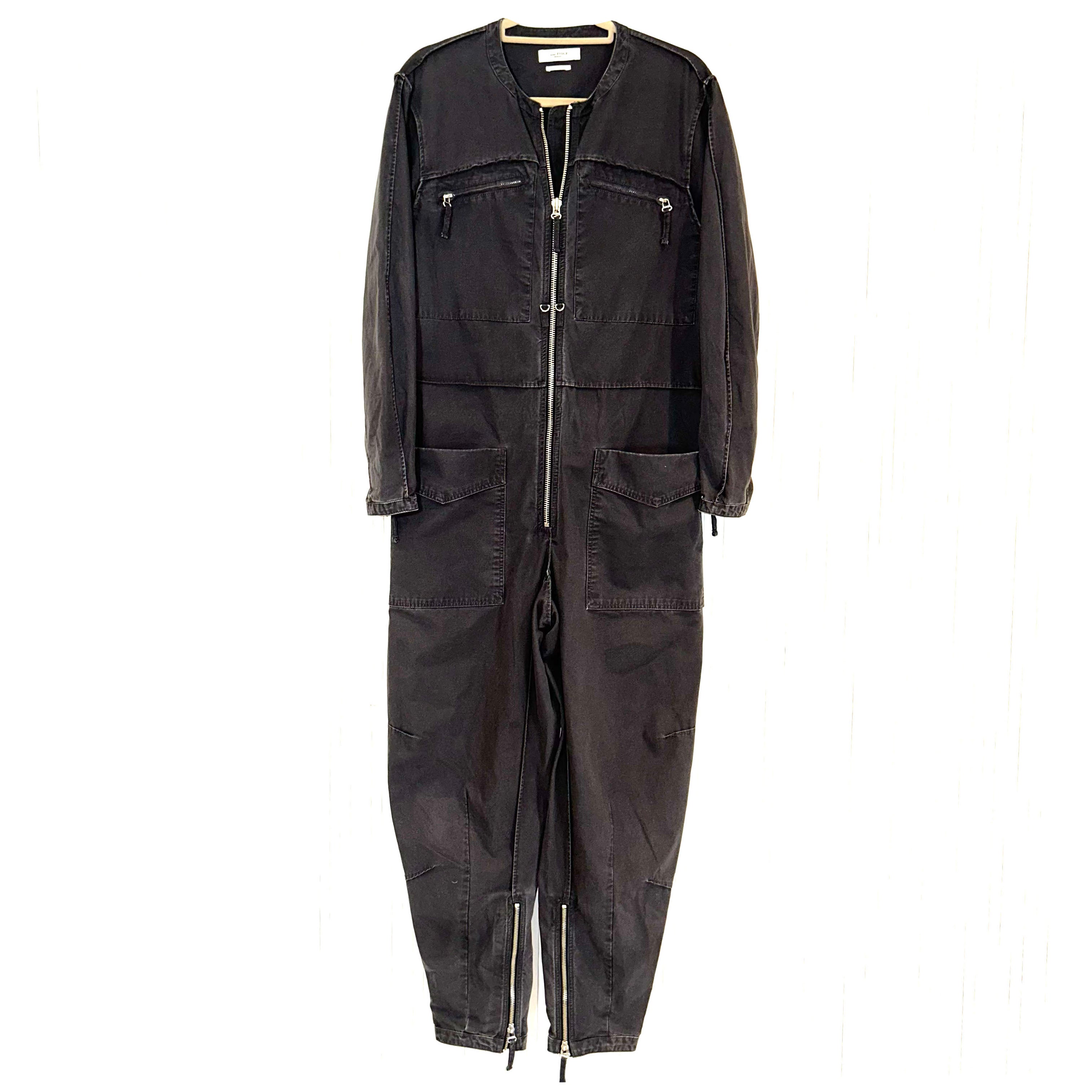 Isabel Marant Etoile Grey Cotton Zippered Jumpsuit XS/S