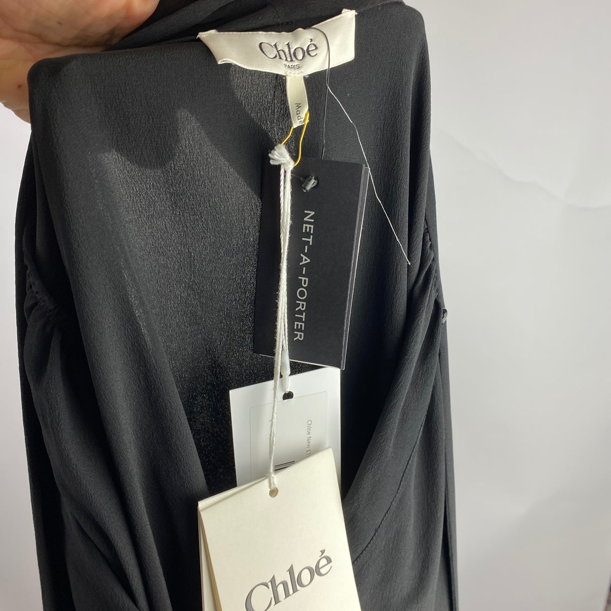 Chloe New £1570 Black Silk Chiffon Dress XXS-S
