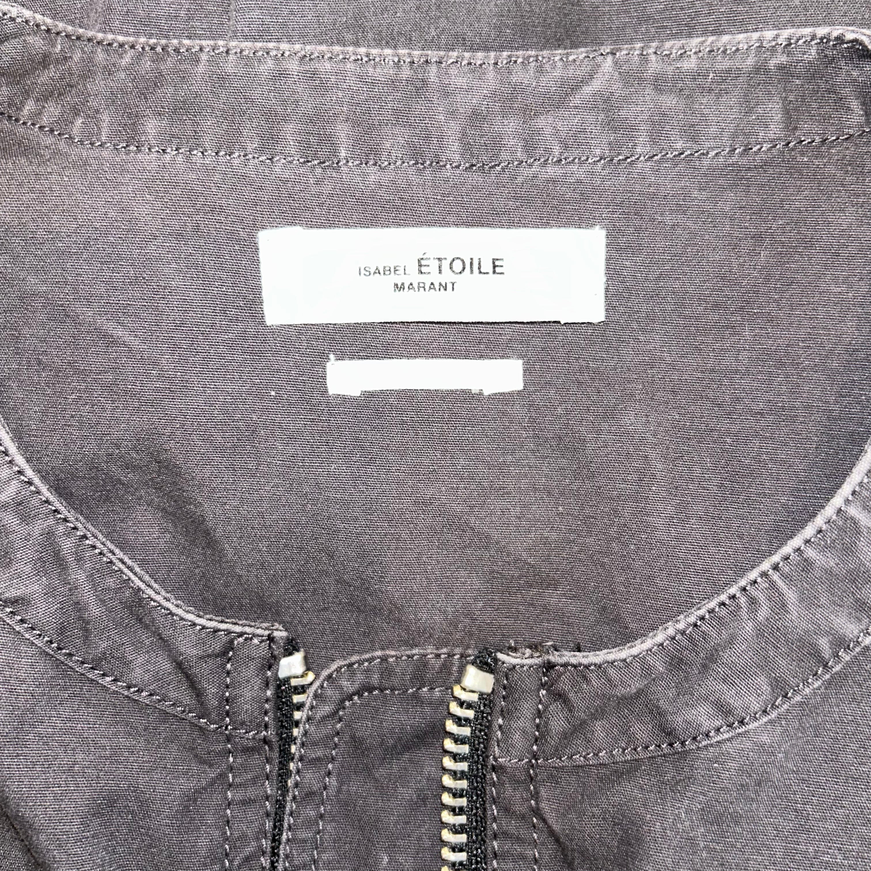 Isabel Marant Etoile Grey Cotton Zippered Jumpsuit XS/S