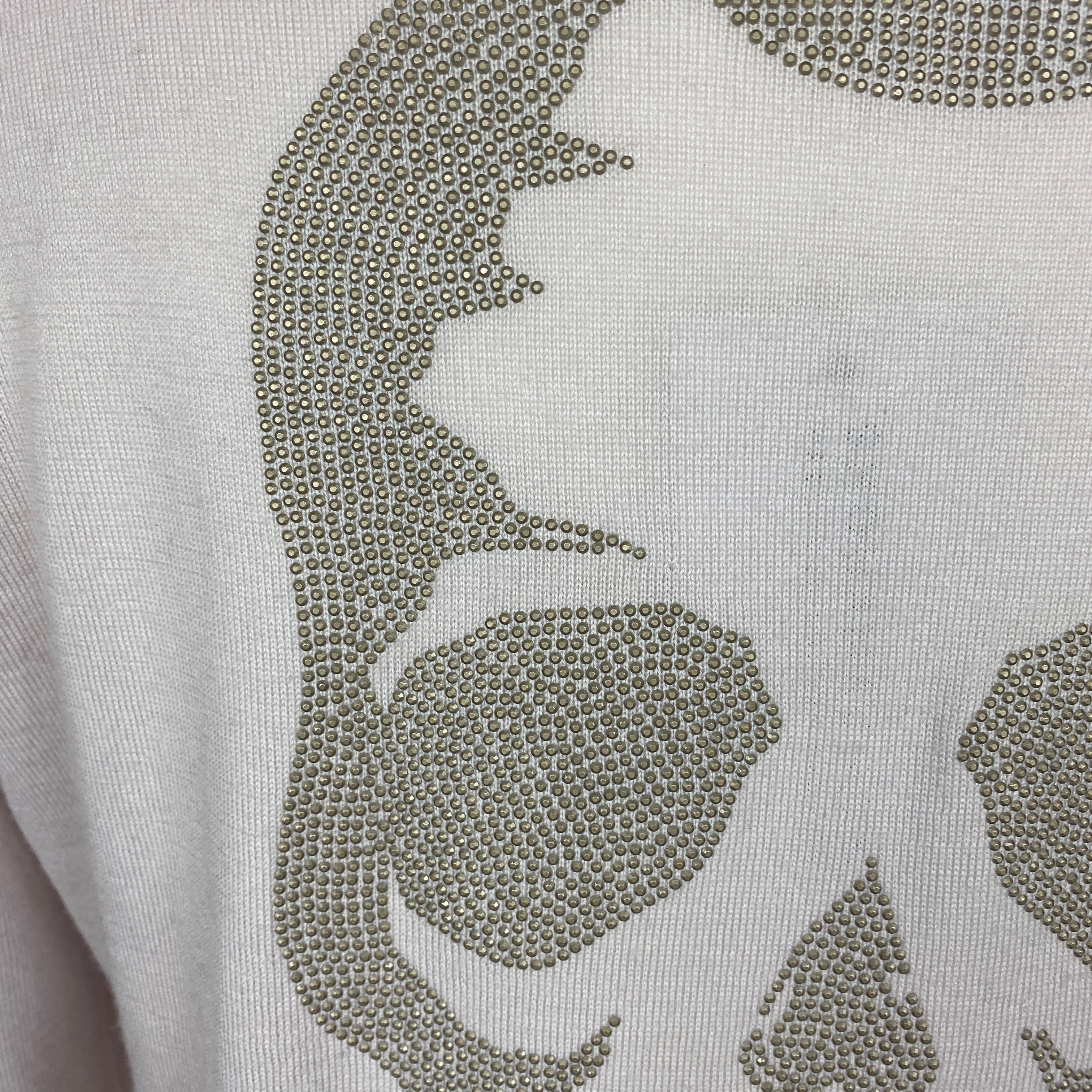 Zadig & Voltaire Nude Pink Happy Skull Embellished Sweater S