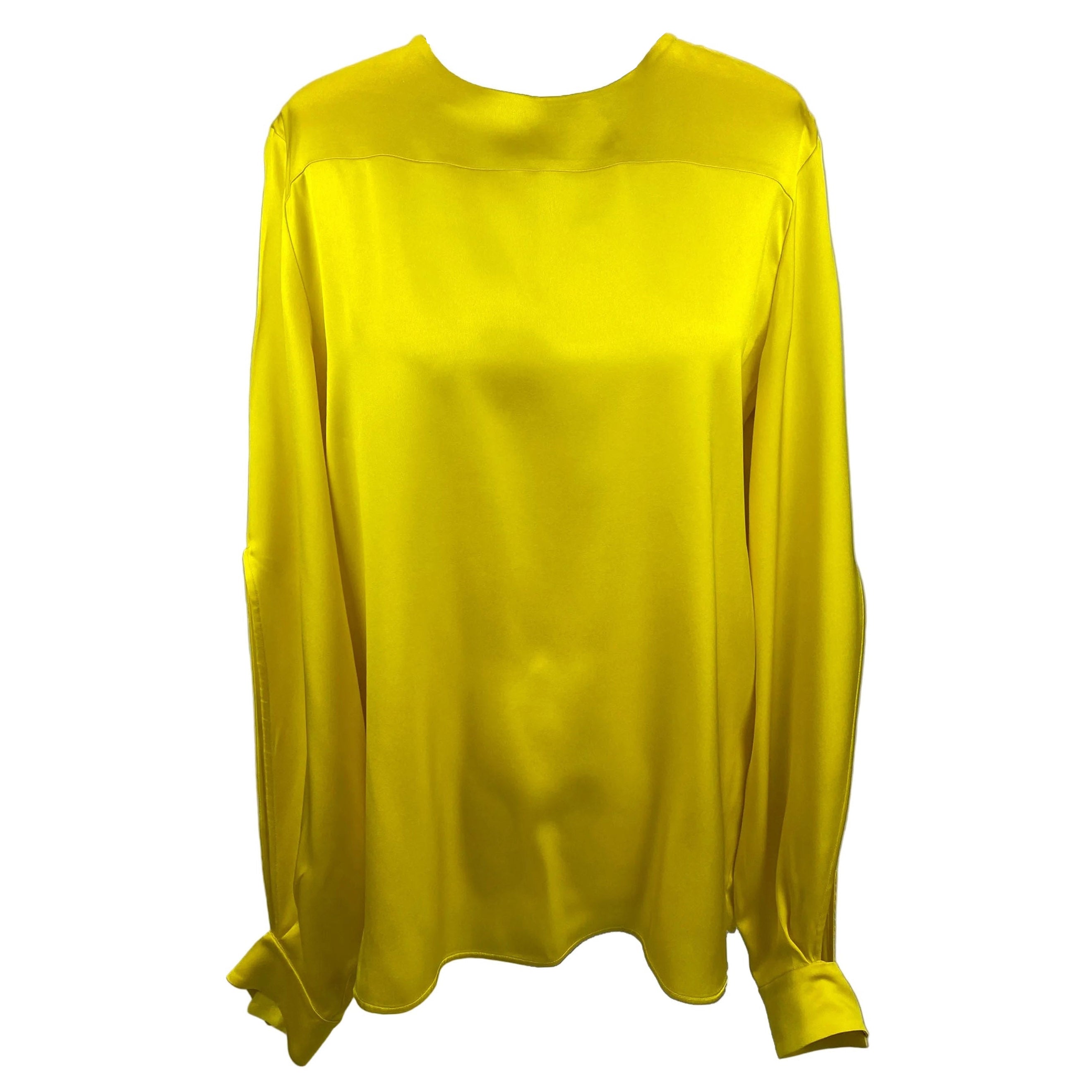 Jil Sander Daffodil Yellow Silk Satin Tunic Top M