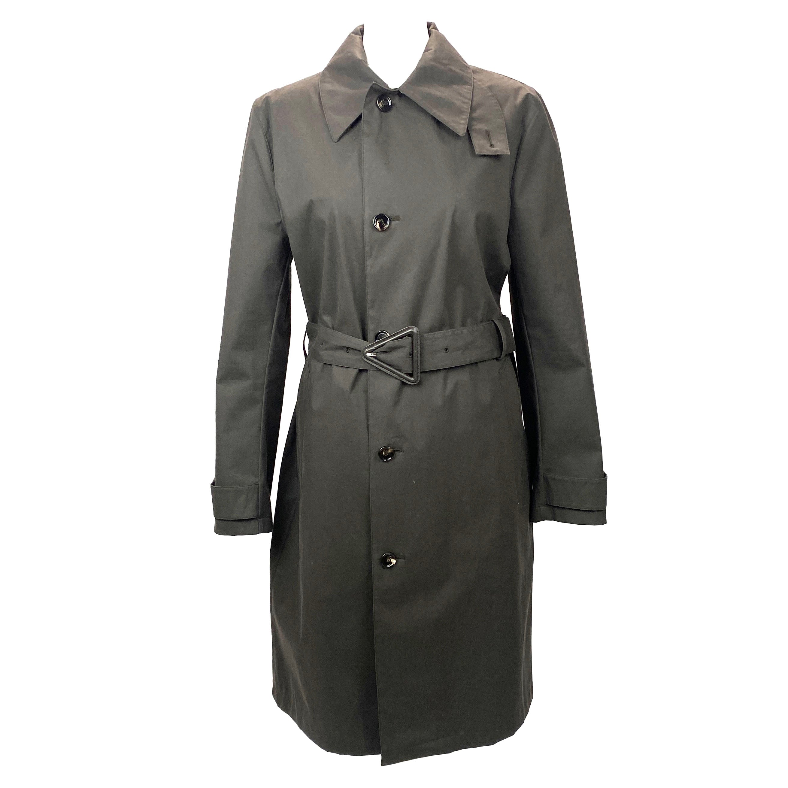 Bottega Veneta New £2100 Brown Resinated Cotton Trench Coat XS