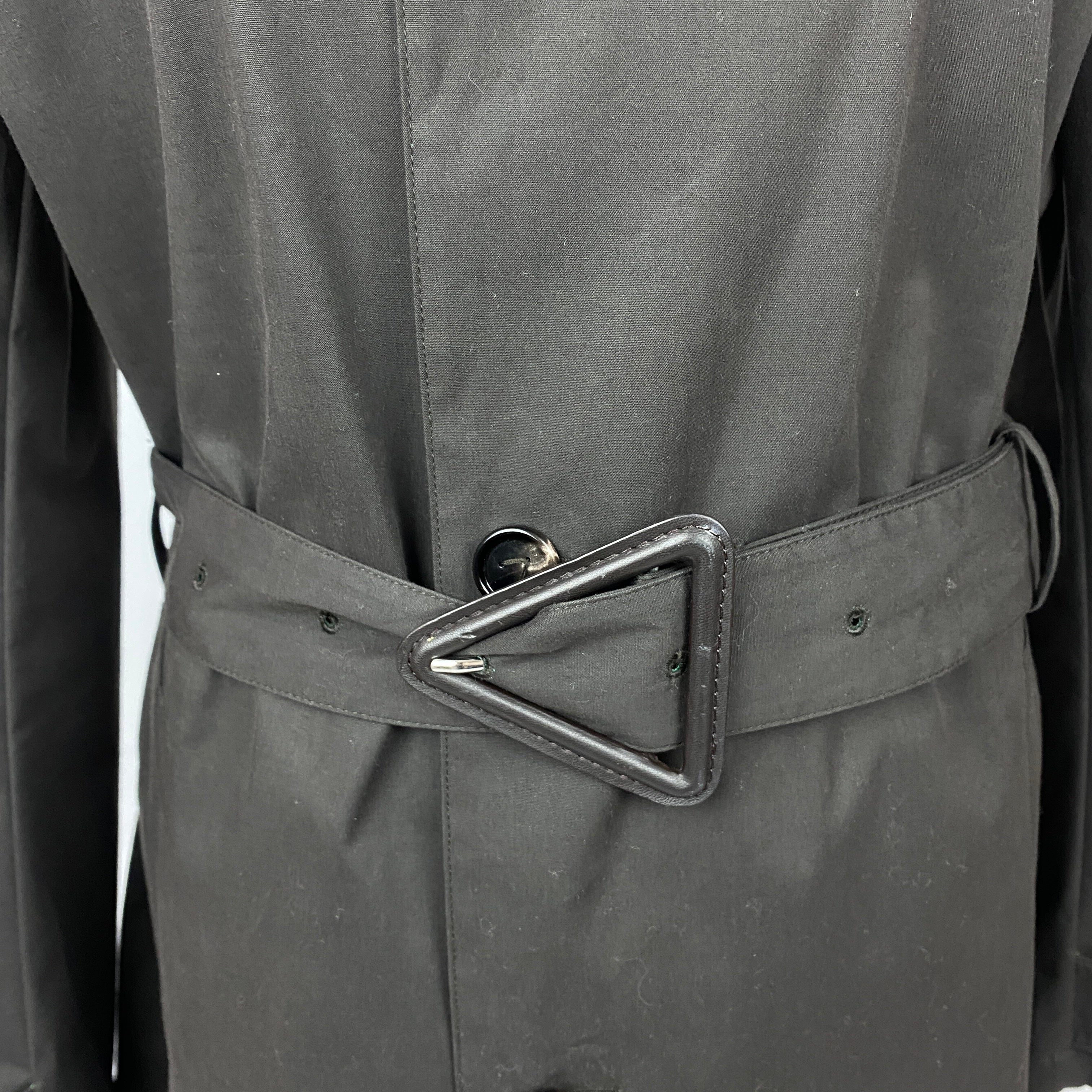 Bottega Veneta New £2100 Brown Resinated Cotton Trench Coat XS