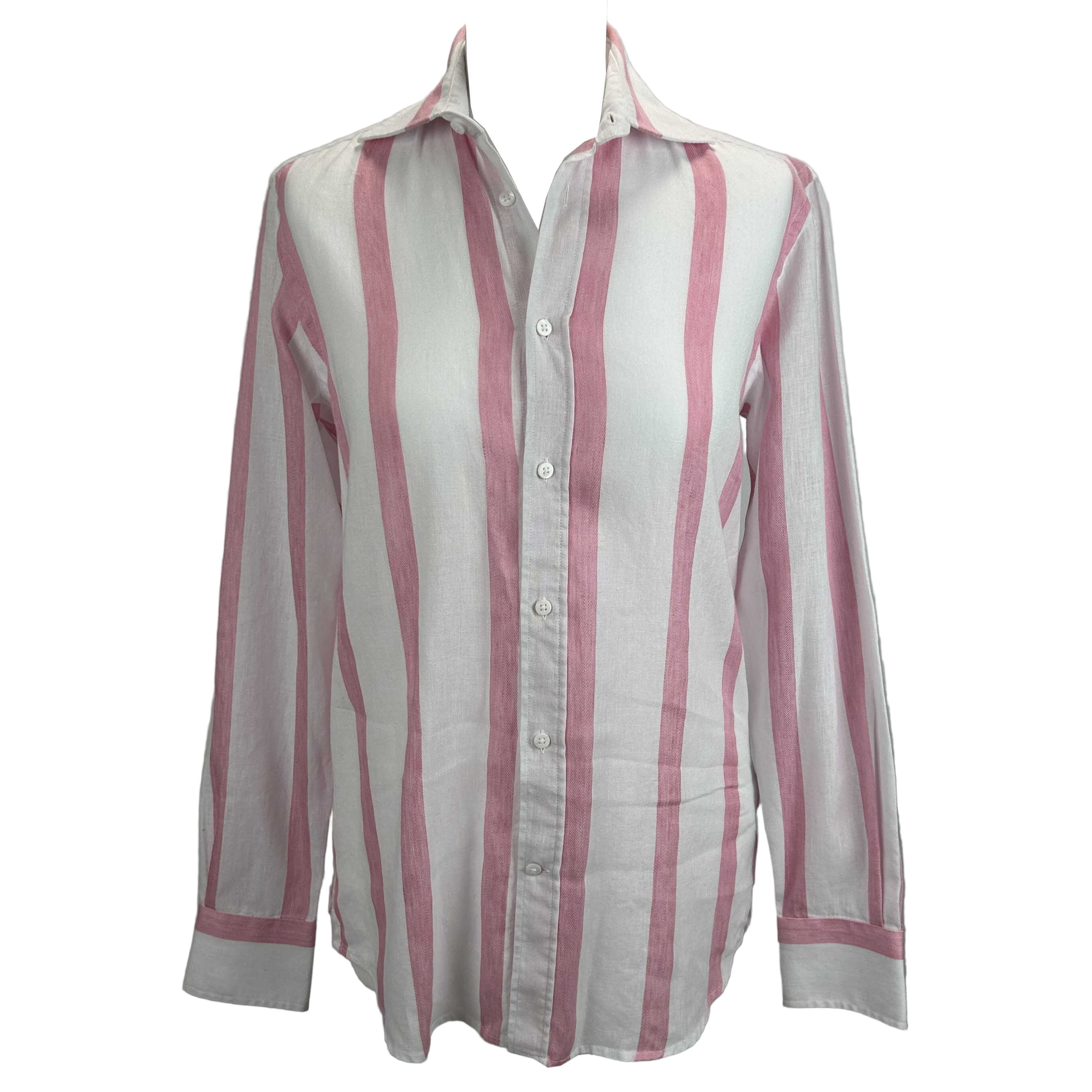 WNU New £110 Pink & White Boyfriend Shirt XS