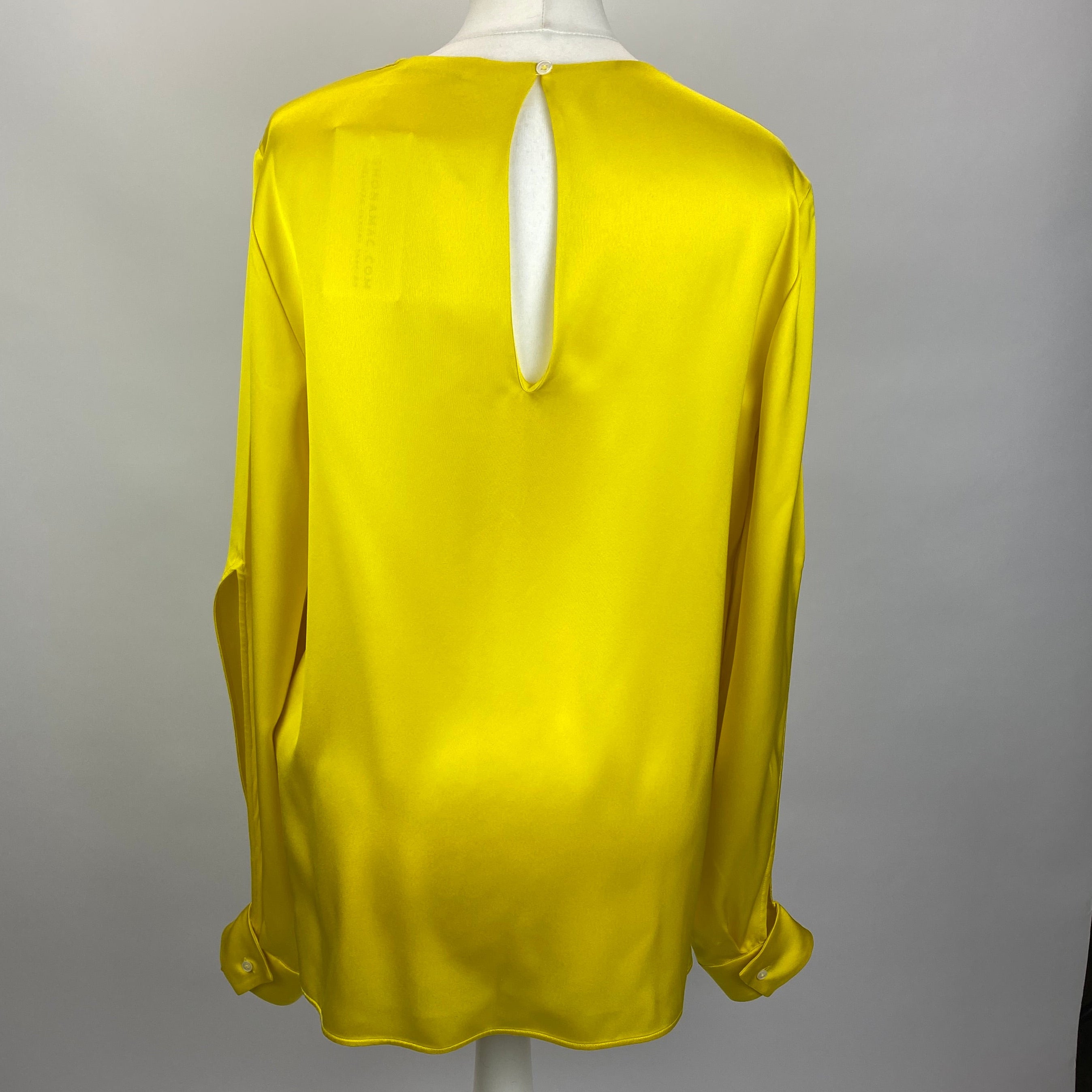 Jil Sander Daffodil Yellow Silk Satin Tunic Top M