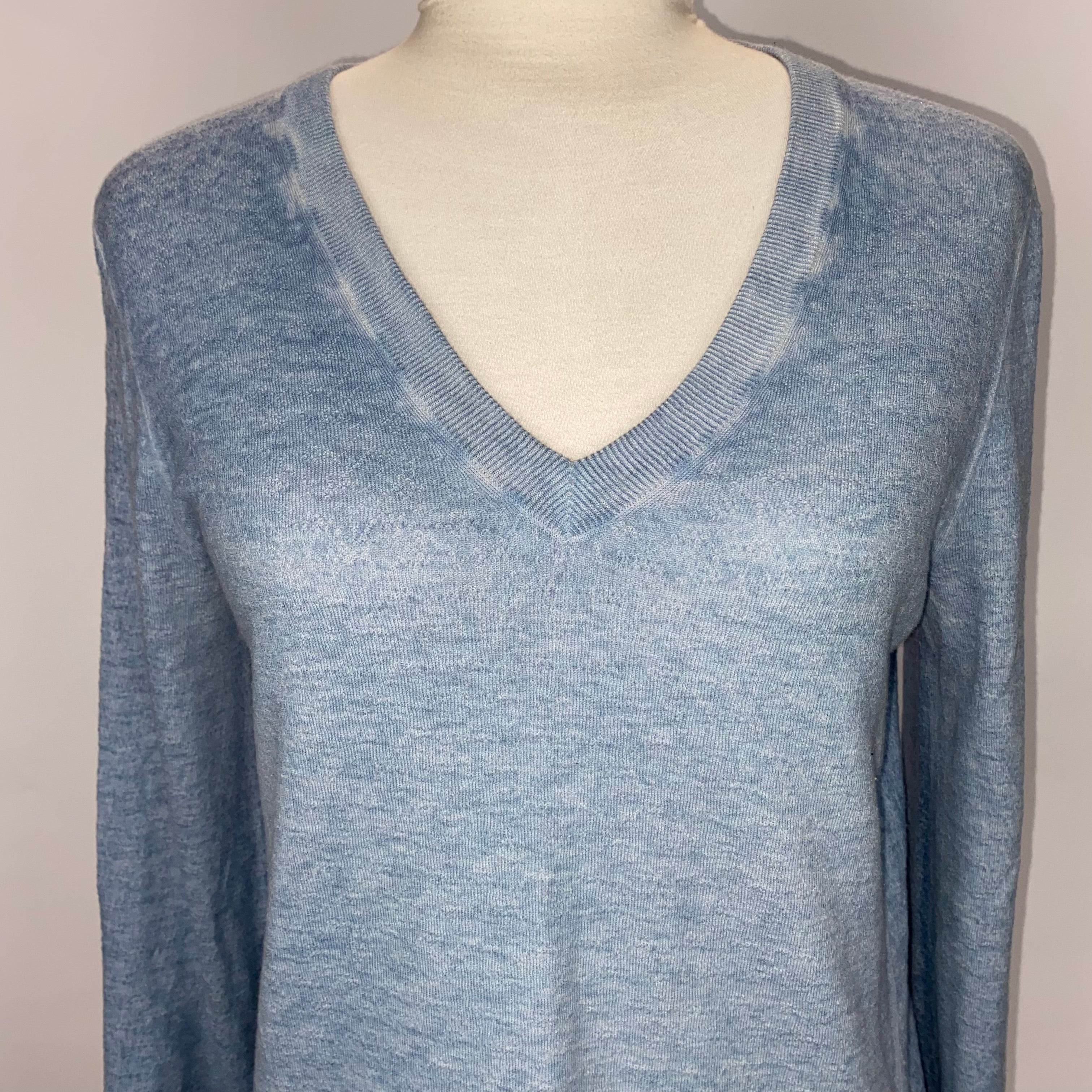 Zadig & Voltaire Blue Mottled Wool Mix Rilby Top S