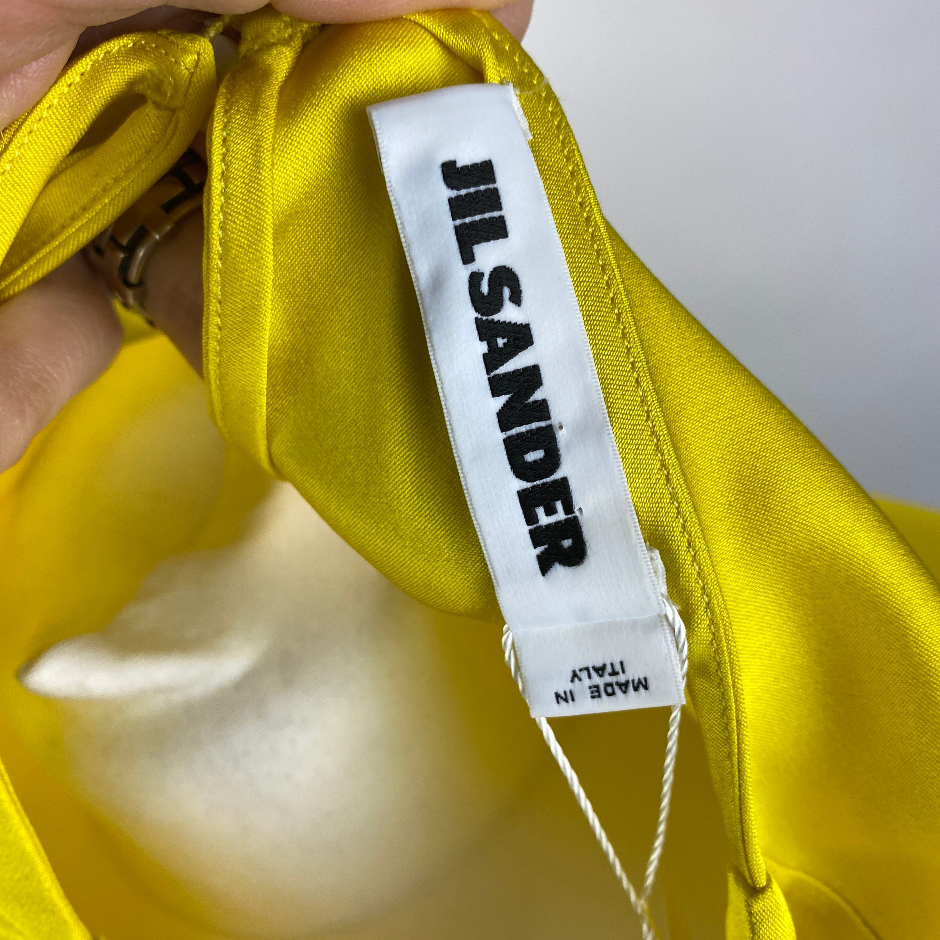 Jil Sander Daffodil Yellow Silk Satin Tunic Top M