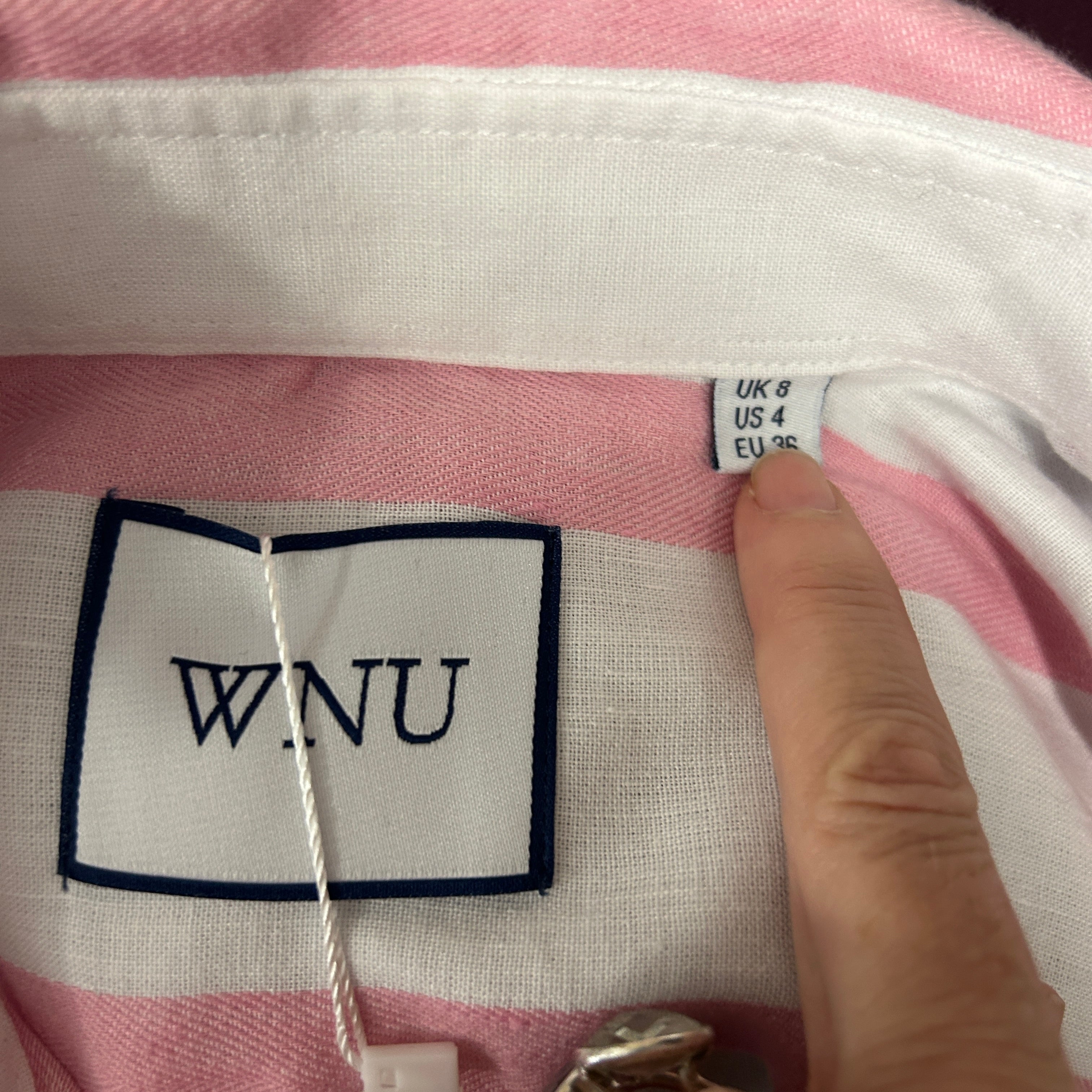 WNU New £110 Pink & White Boyfriend Shirt XS