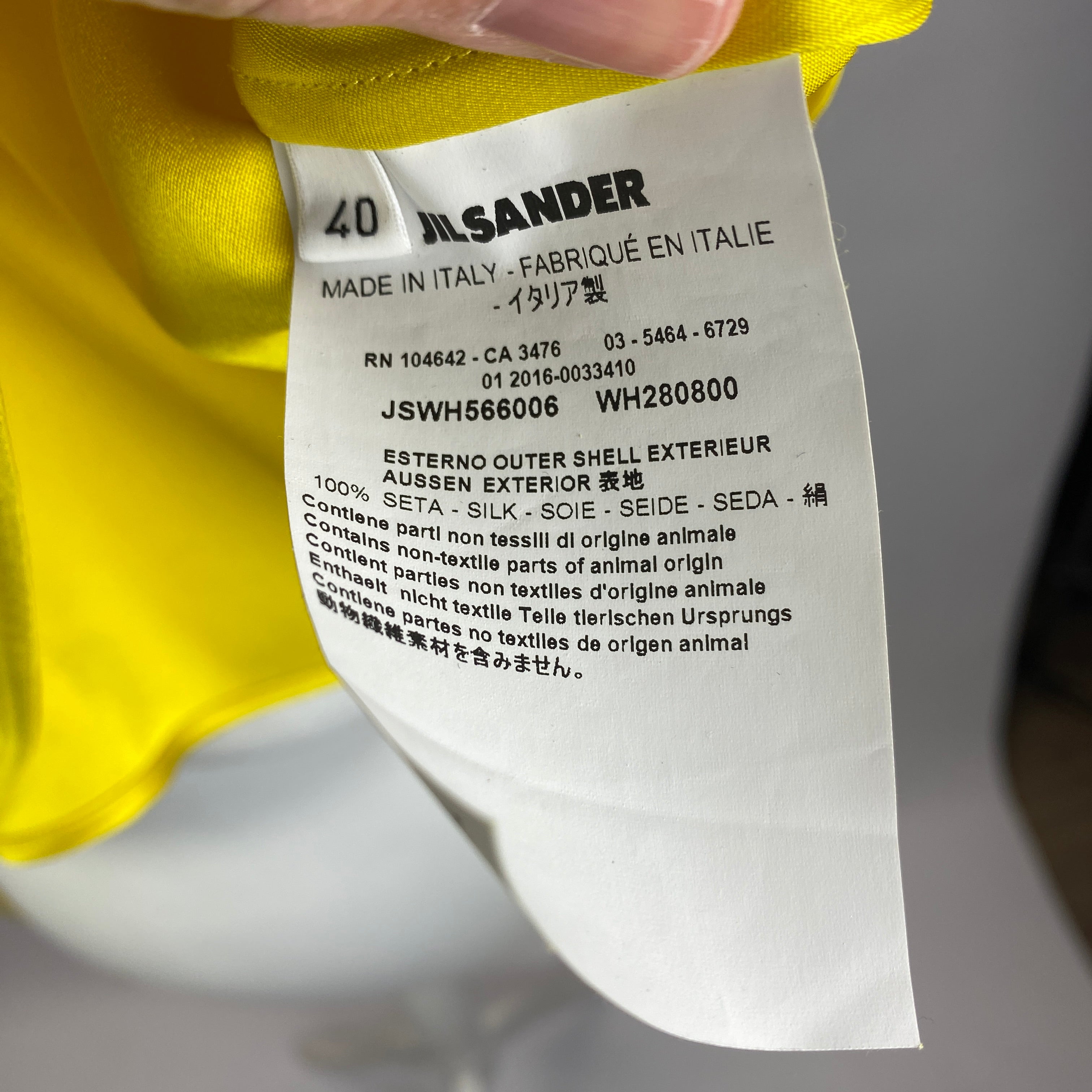 Jil Sander Daffodil Yellow Silk Satin Tunic Top M