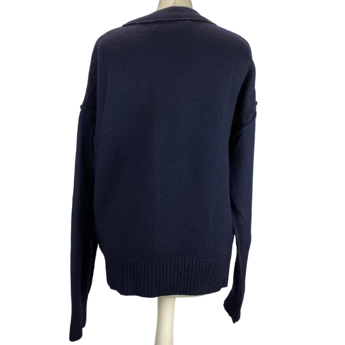 Ami Paris £375 Navy Thick Wool Ace of Hearts Sweater M